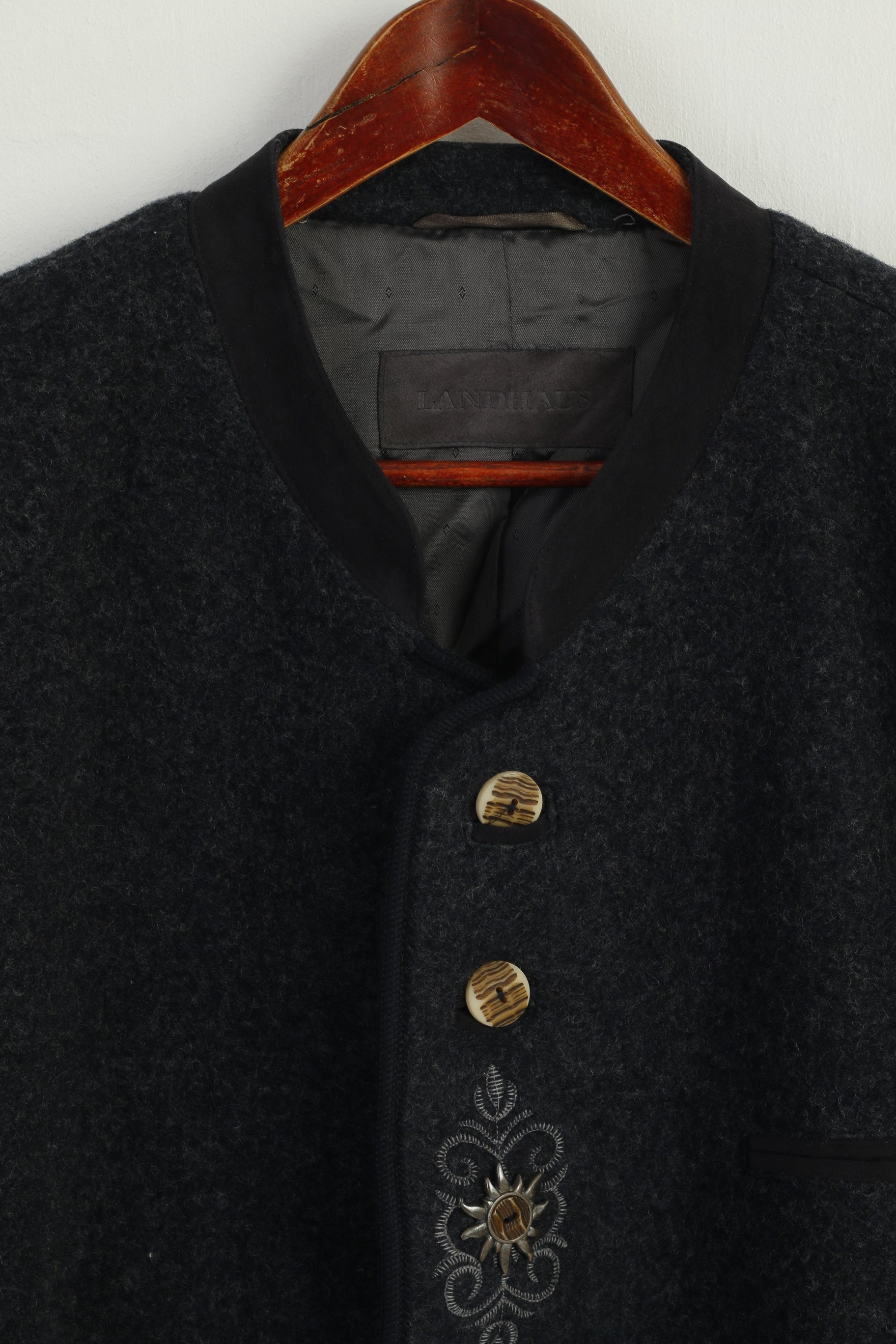 Landhaus C&A Men 60 3XL Jacket Navy Tyrol Trachten Vintage Buttoned Top