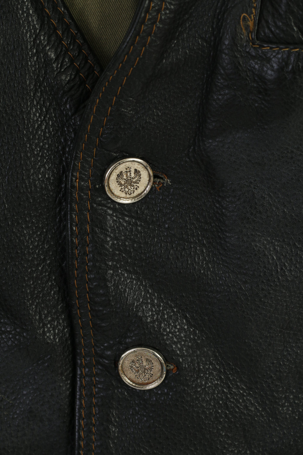 Louis International Men M Waistcoat Black Leather Vintage Moto Biker Vest