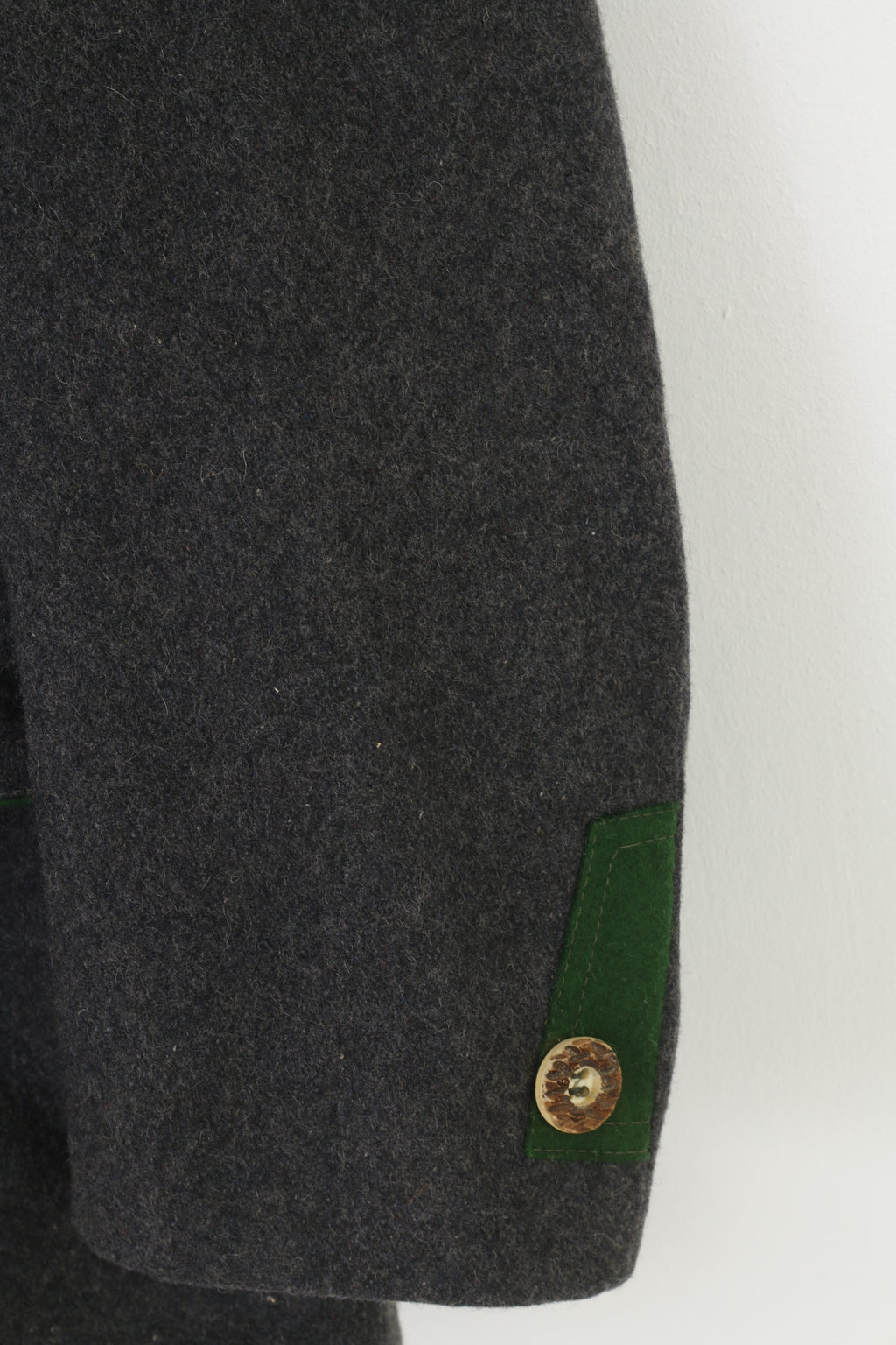 Vintage Hommes 54 Blazer Laine Gris Bas Poches Vintage Tyrol Tiroler Loden Veste Haut