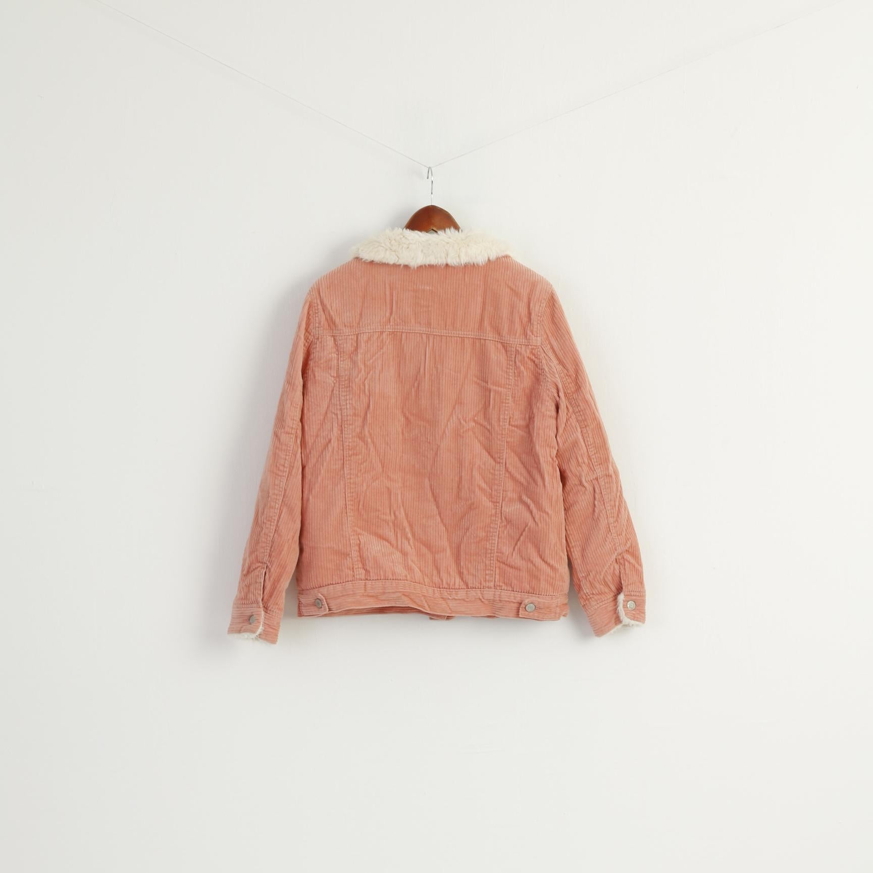 Denim Co. Women 14 42 Jacket Pink Cotton Corduroy Warm Boho Casual Top