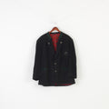 Julius Lang Men 28 38 Blazer Charcoal Bottoms Wool Long Sleeve Embroidered Vintage Top
