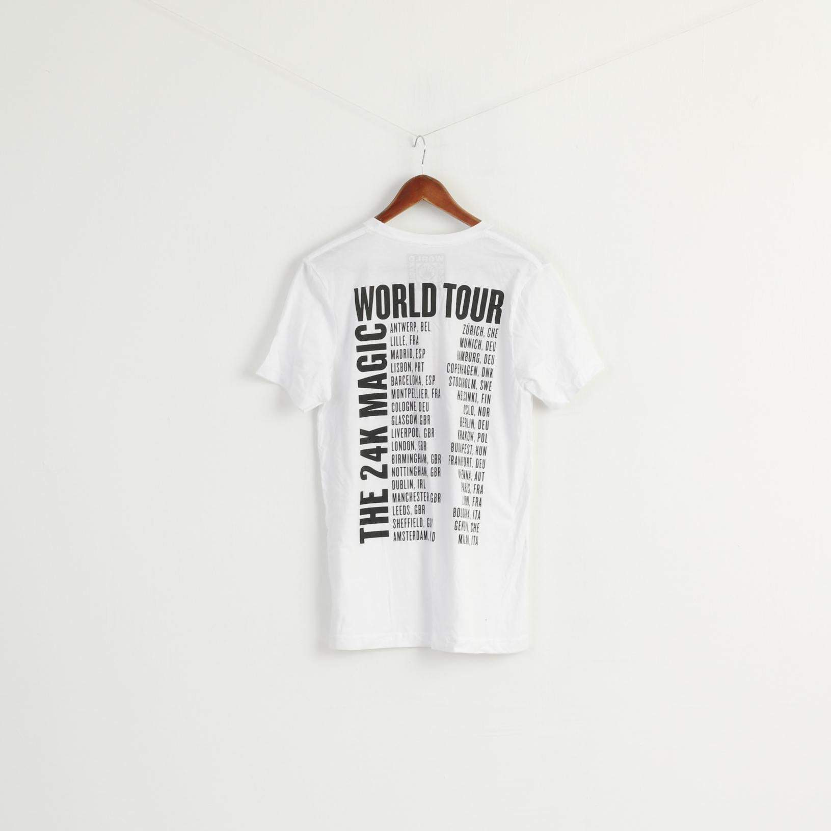 Canvas Men M Shirt White Cotton Bruno Mars World Magic Tour 24K Unisex Top