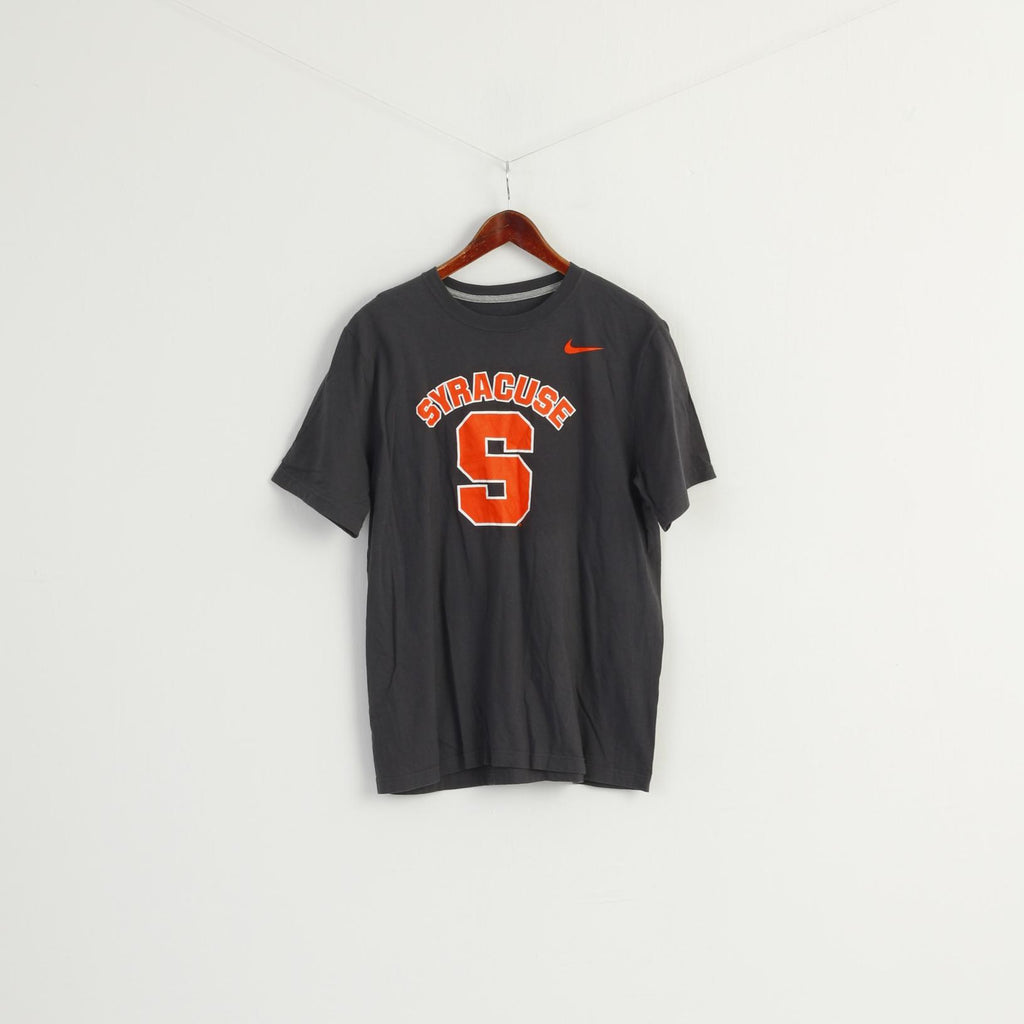Nike Men M Shirt Grey Cotton Syracuse Basketball NCAA Sportswear Top
