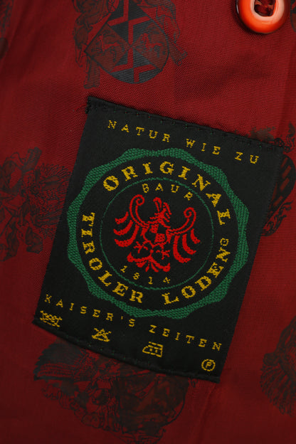 Julius Lang Uomo 28 58 Blazer Pantaloni antracite Giacca Tiroler Loden vintage ricamata in lana