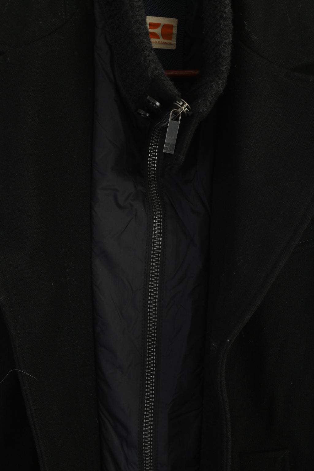 Boss Orange Men 42 52 M Jacket Black Wool Zip Up Classic Thermore Rinnova Ofanta Top