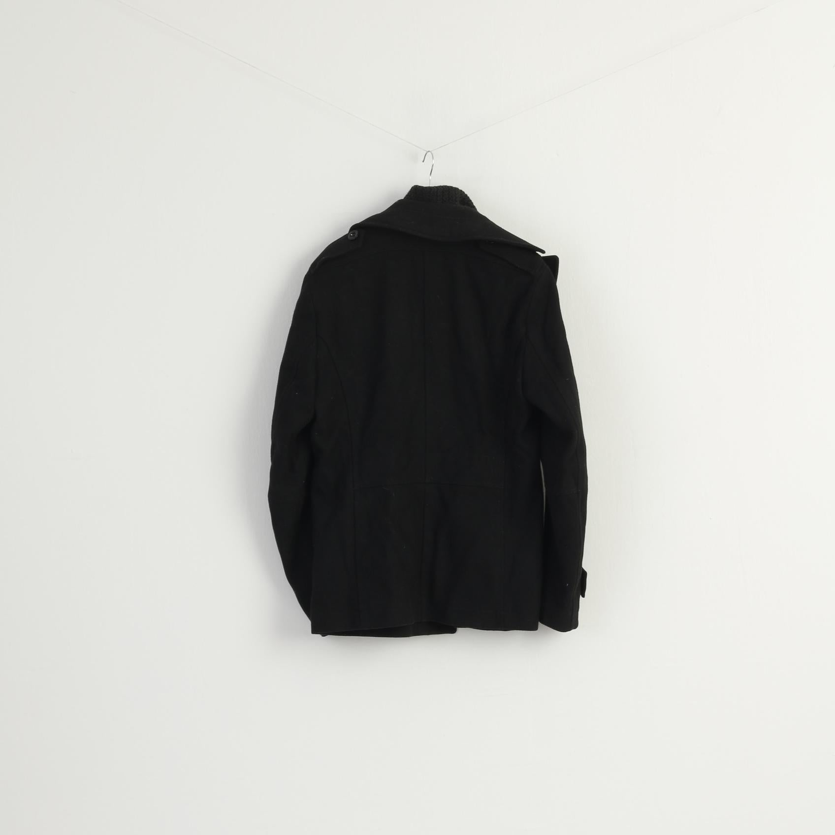 Boss Orange Men 42 52 M Jacket Black Wool Zip Up Classic Thermore Rinnova Ofanta Top