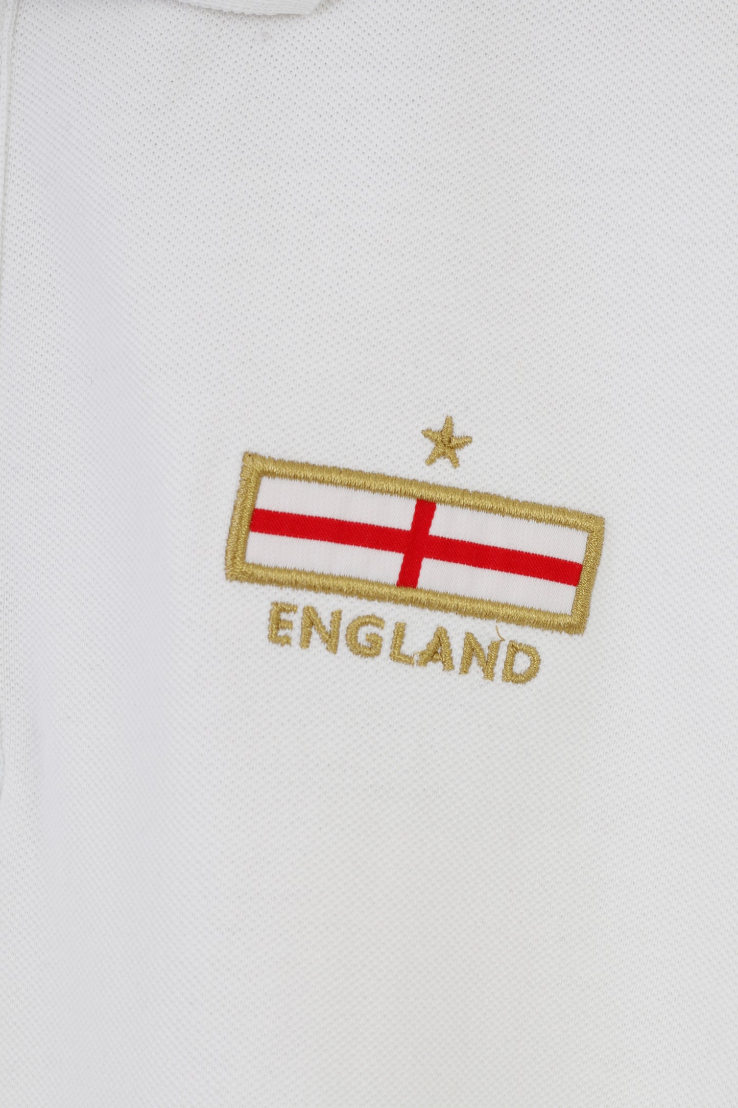 Umbro Homme L Polo Col Chemise Blanc Coton Angleterre Haut à Manches Courtes