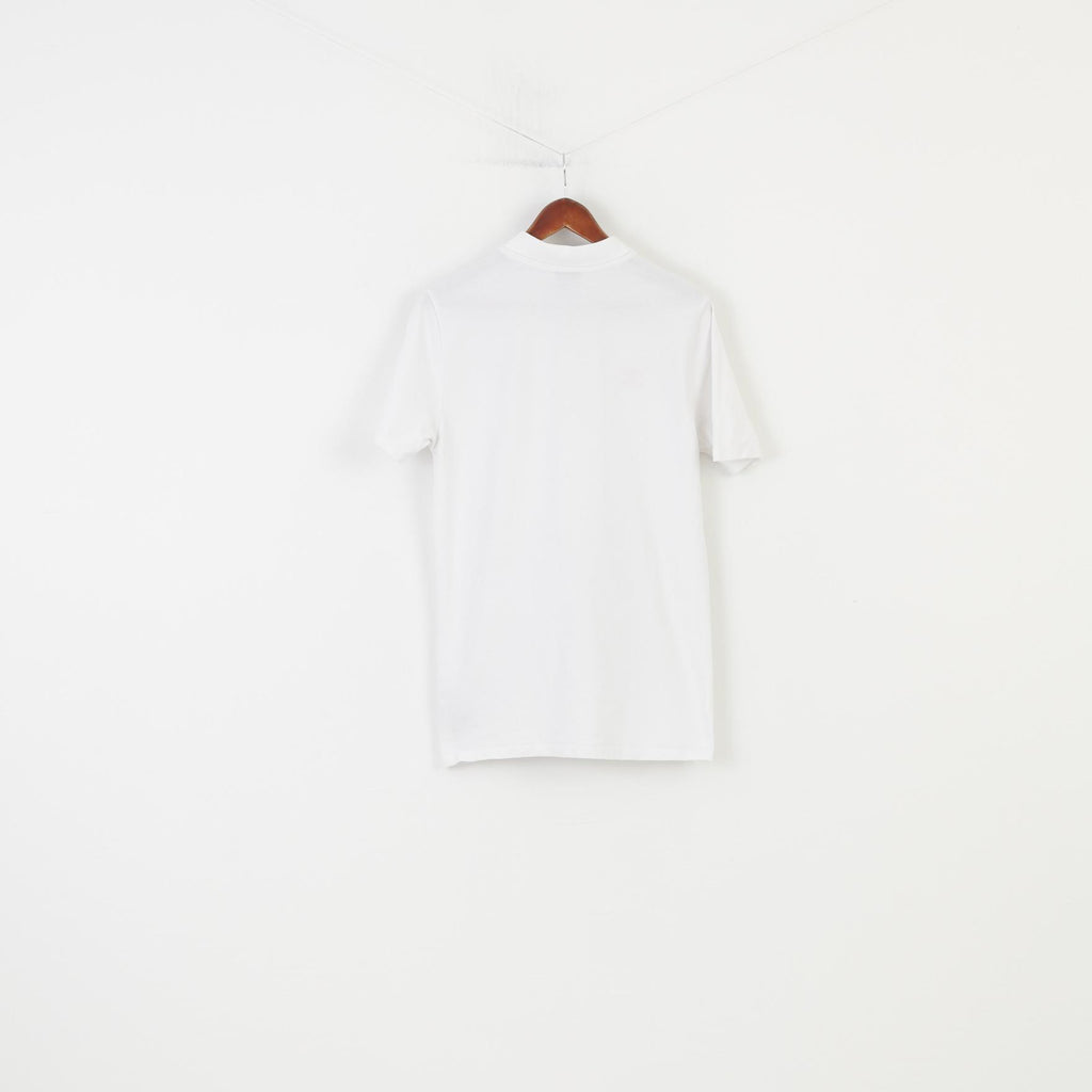 Umbro Polo da uomo L Colletto in cotone bianco Inghilterra Top a maniche corte
