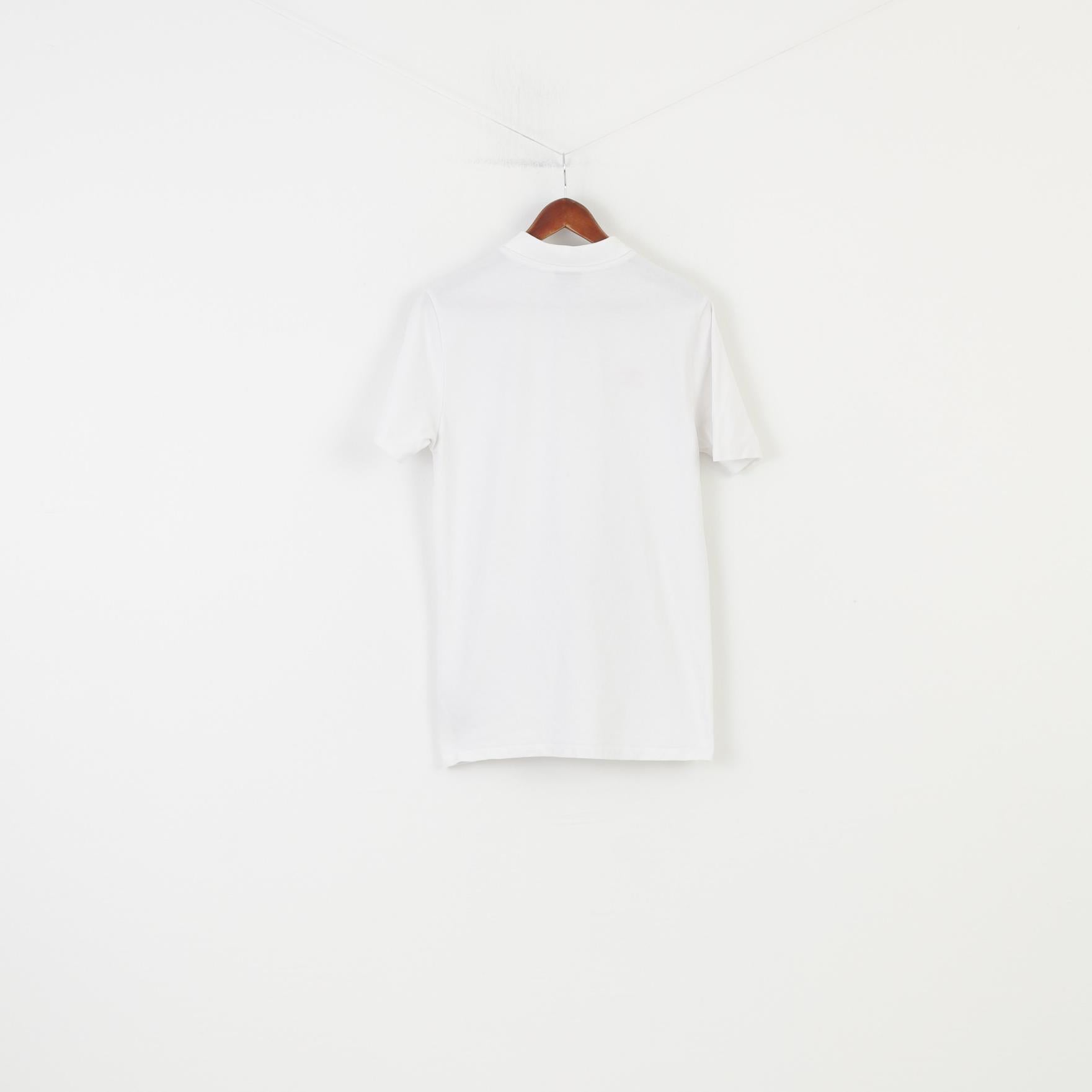 Umbro Polo da uomo L Colletto in cotone bianco Inghilterra Top a maniche corte