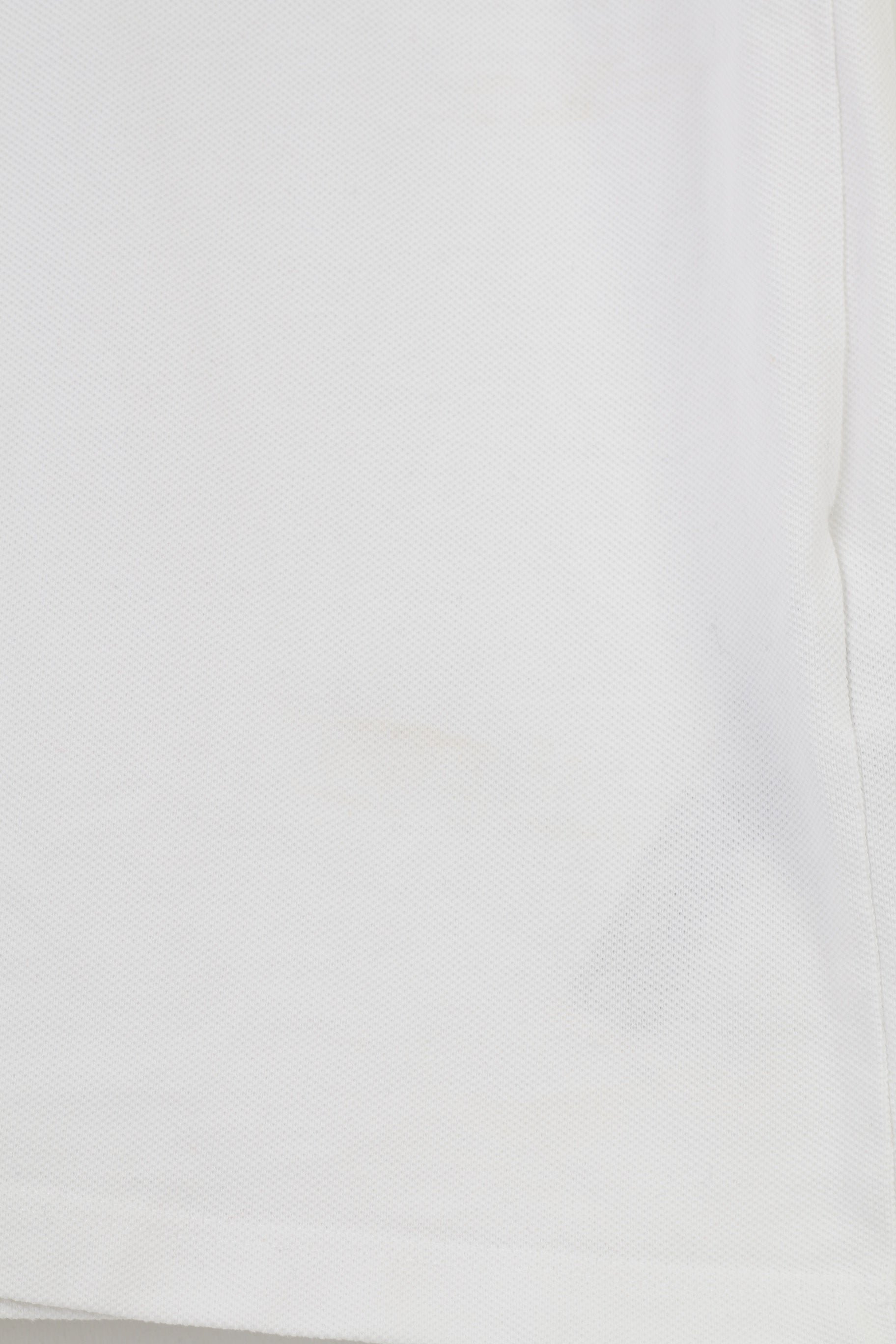 Umbro Polo da uomo L Colletto in cotone bianco Inghilterra Top a maniche corte