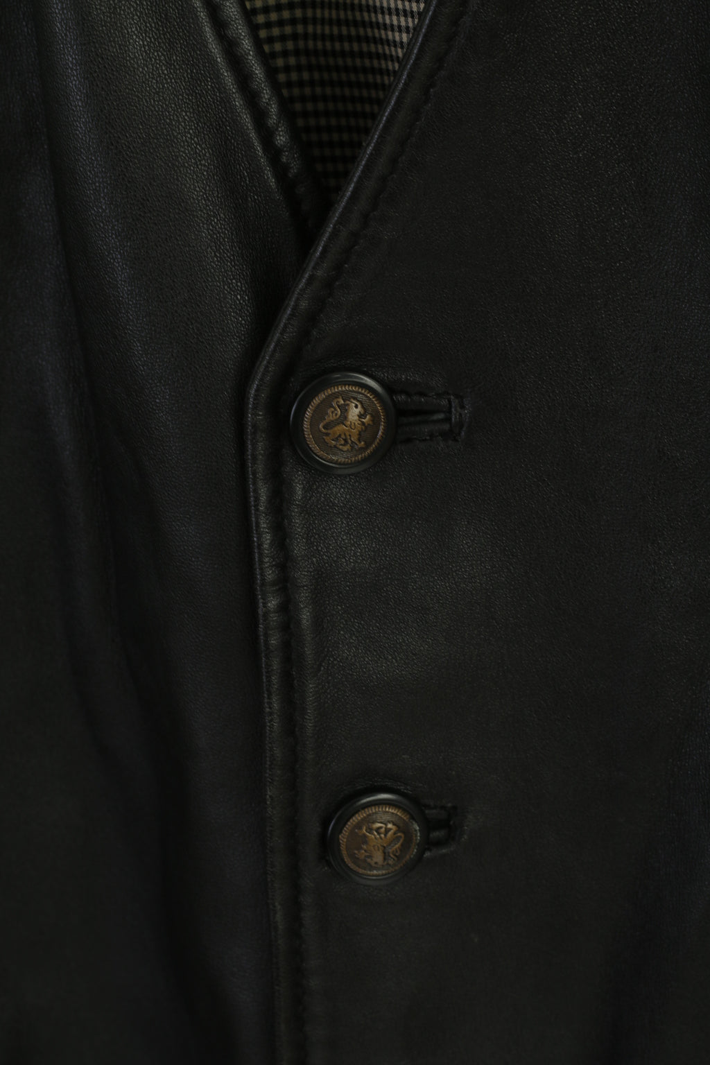 Vintage Men XL Waistcoat Black Soft Leather Detailed Buttons Casual Vest