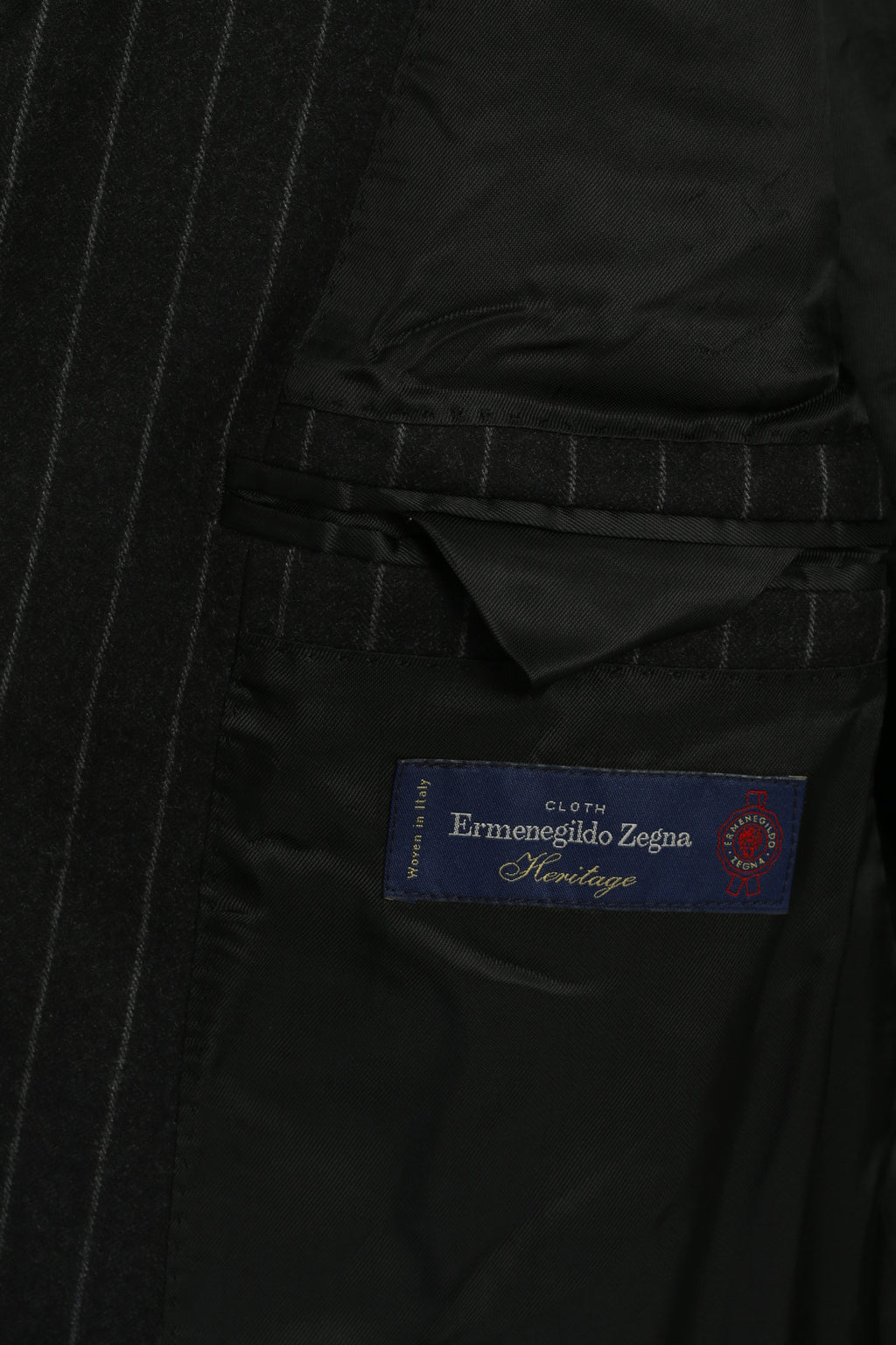 Ermenegildo Zegna Men 44 Blazer Charcoal Striped Wool Woven in Italy Vintage Jacket