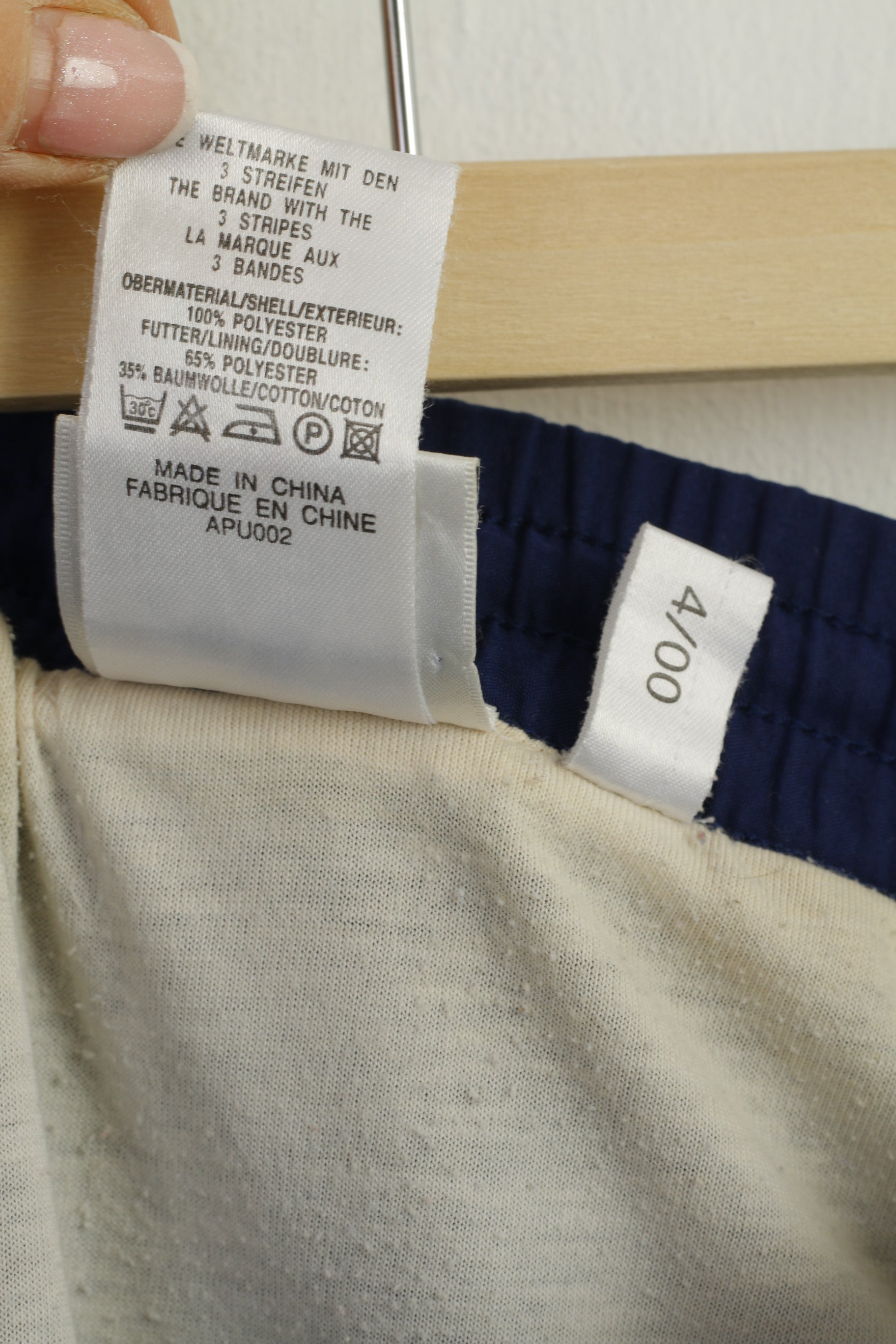 Adidas Men L Shorts Navy Vintage 2000 Sportswear Retro Drawstling