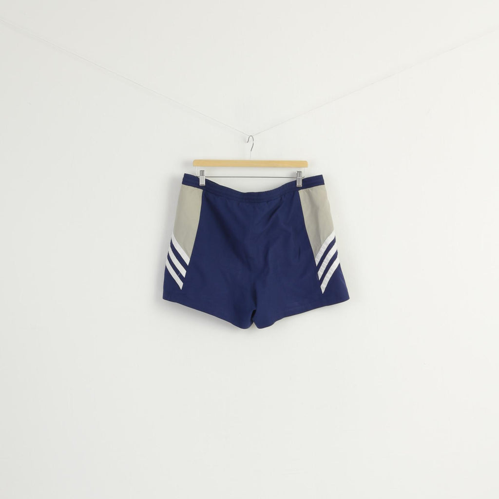 Adidas Men L Shorts Navy Vintage 2000 Sportswear Retro Drawstling