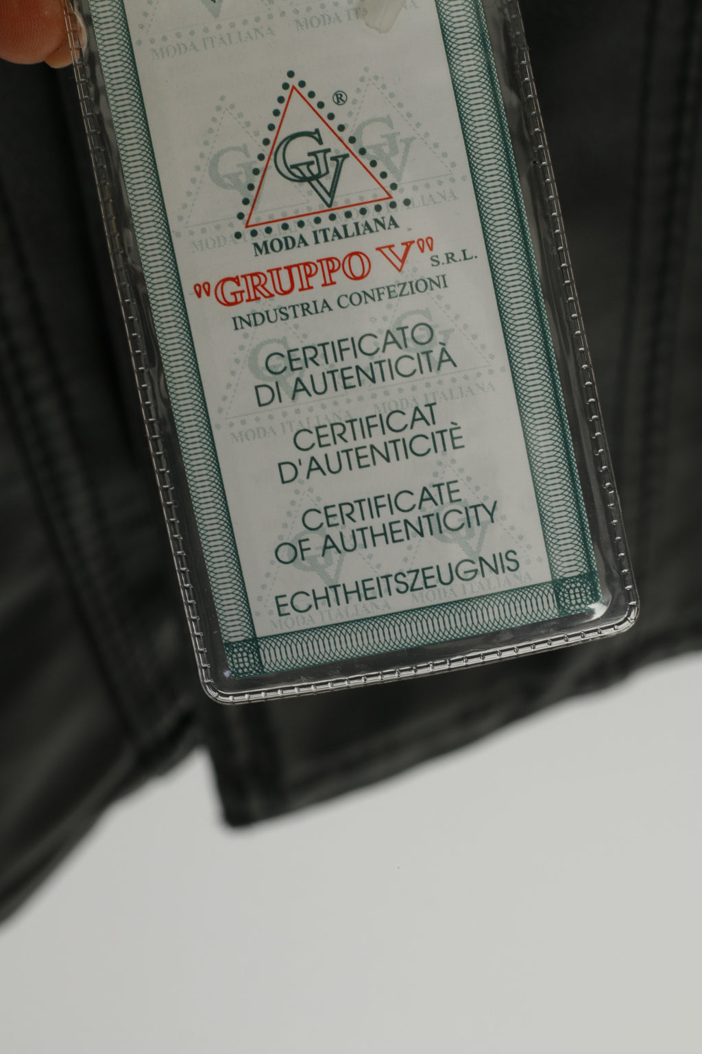 New Gruppo V Men L Jacket Black Faux Leather Made in Italy Shearling Lined Coat