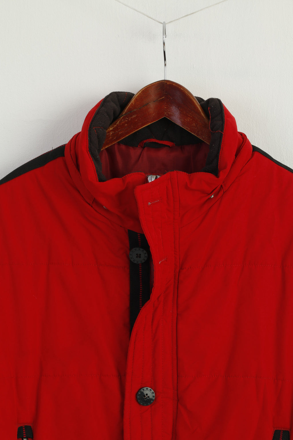 John Bradley Men 54 L Jacket Red Padded Mountain Trail Winter Zip Up Active Top