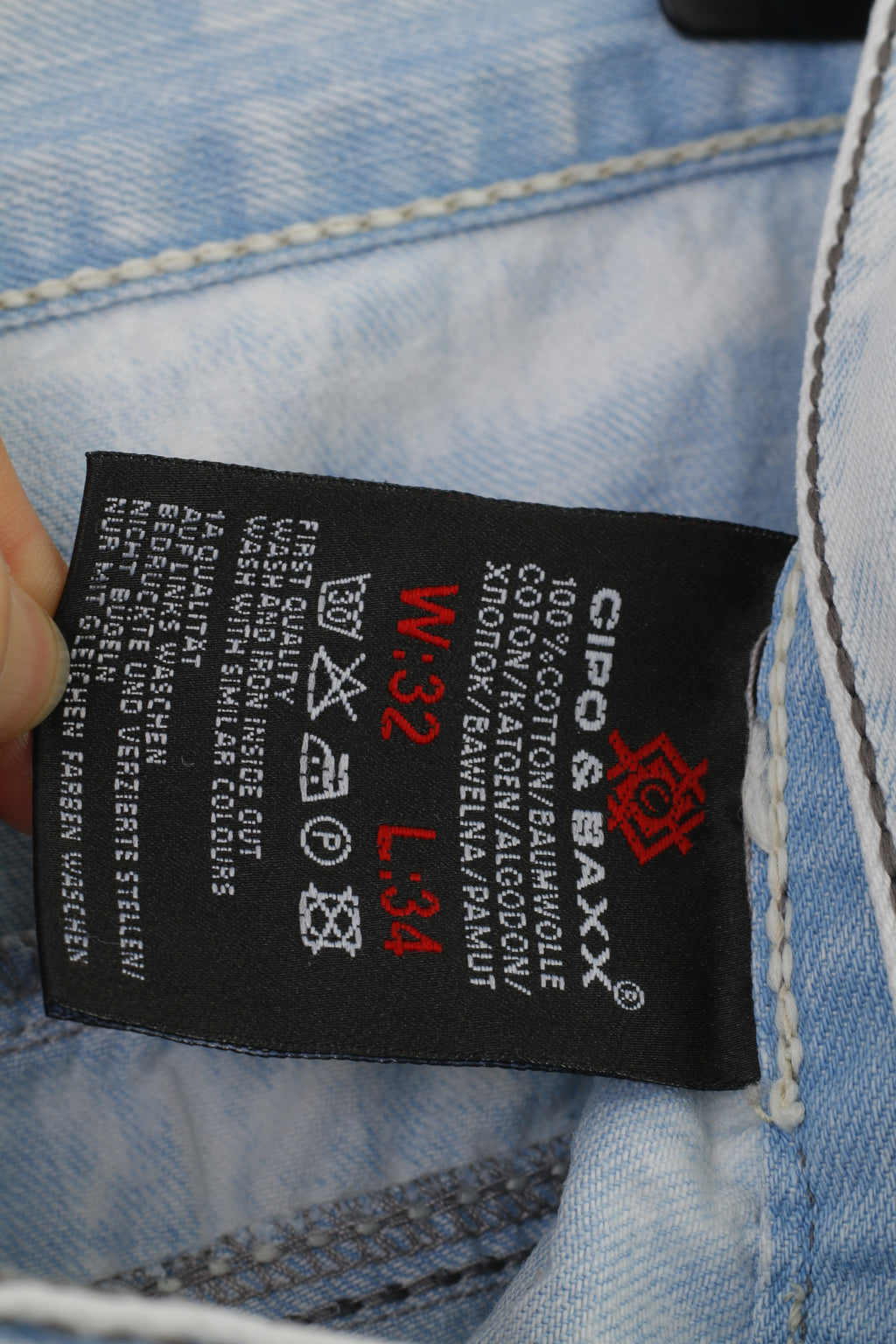 Cipo&Baxx Men 32 Trousers Jeans Blue Washed Look Cotton Pockets Bottoms Low Waist Vintage