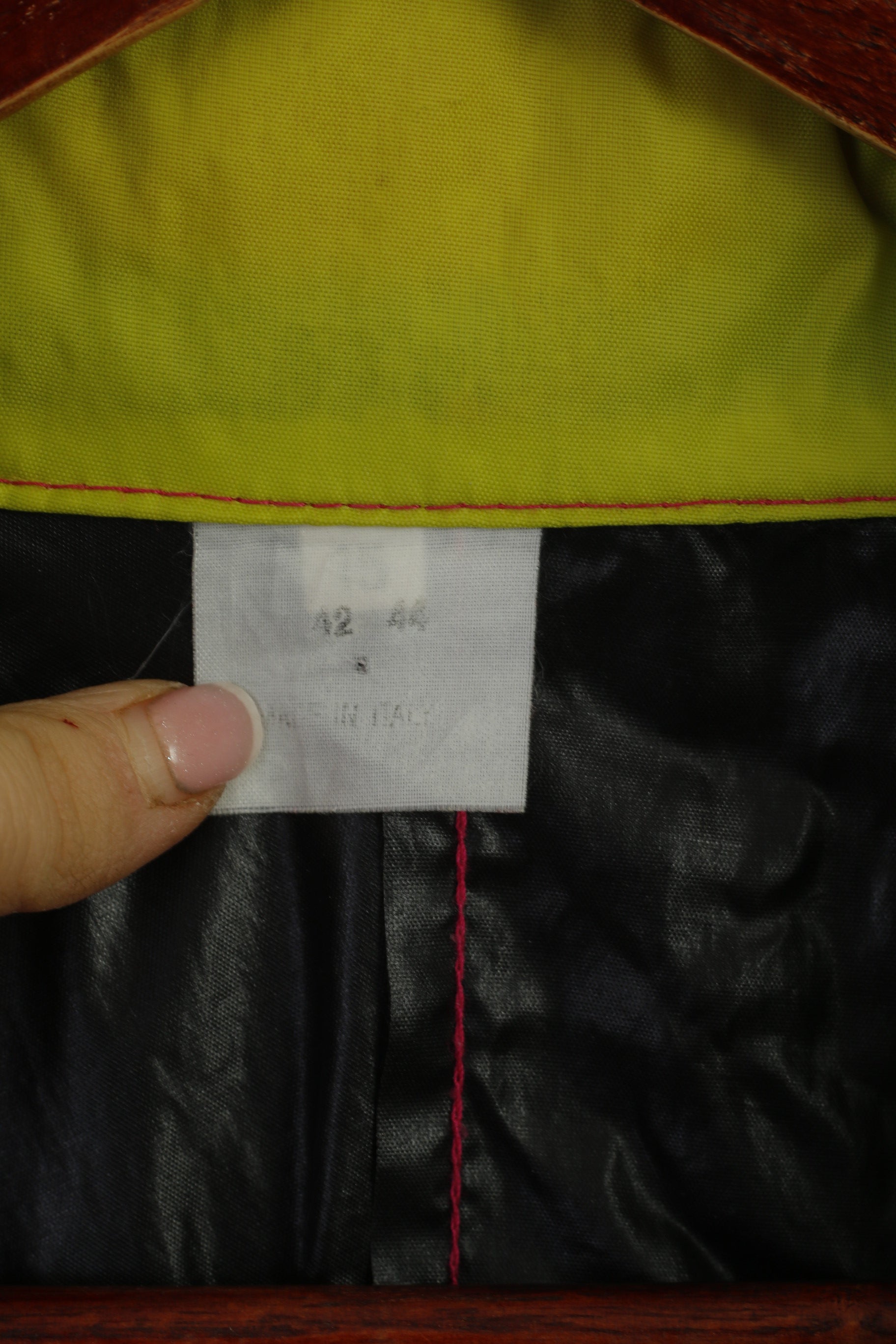 Vintage Women 12 42 Jacket Multicolour Oversize Zip Up Hidden Hood Retro Lightweight Top