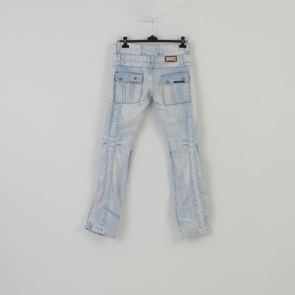 Cipo&Baxx Men 32 Trousers Jeans Blue Washed Look Cotton Pockets Bottoms Low Waist Vintage