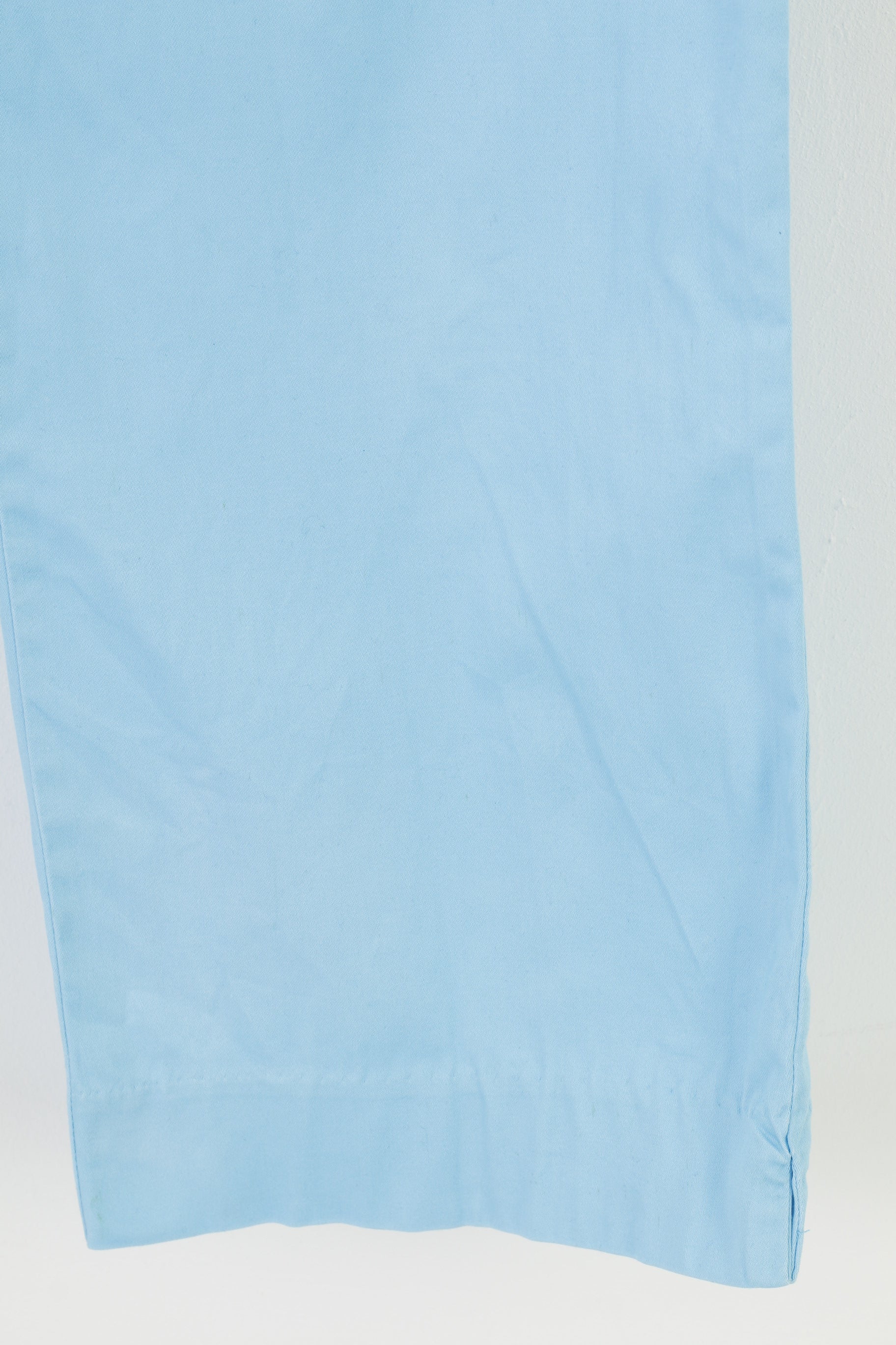 Loud Mouth Hommes 34 Pantalon Bleu Élégant Coton Poches Passants De Ceinture Jambe Large