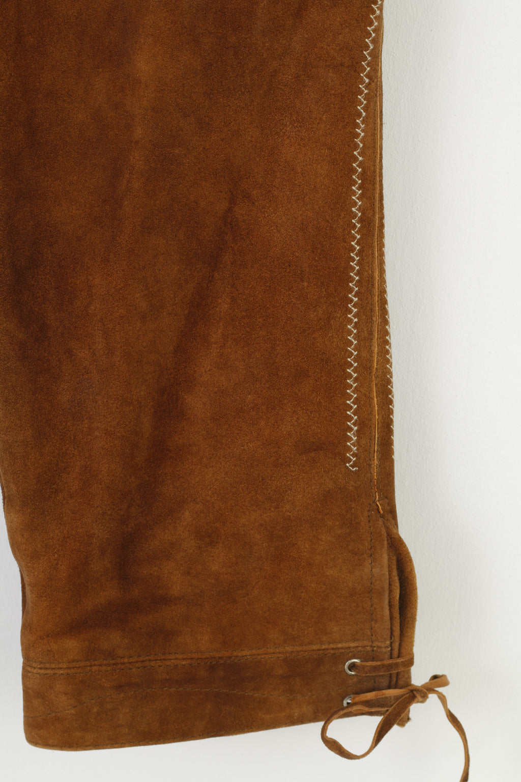 Country Maddox Men 48 Leather Trousers Brown Vintage Tyrol Austria Trachten  Western Cowboy Traditional Emroidered Bottoms Pockets