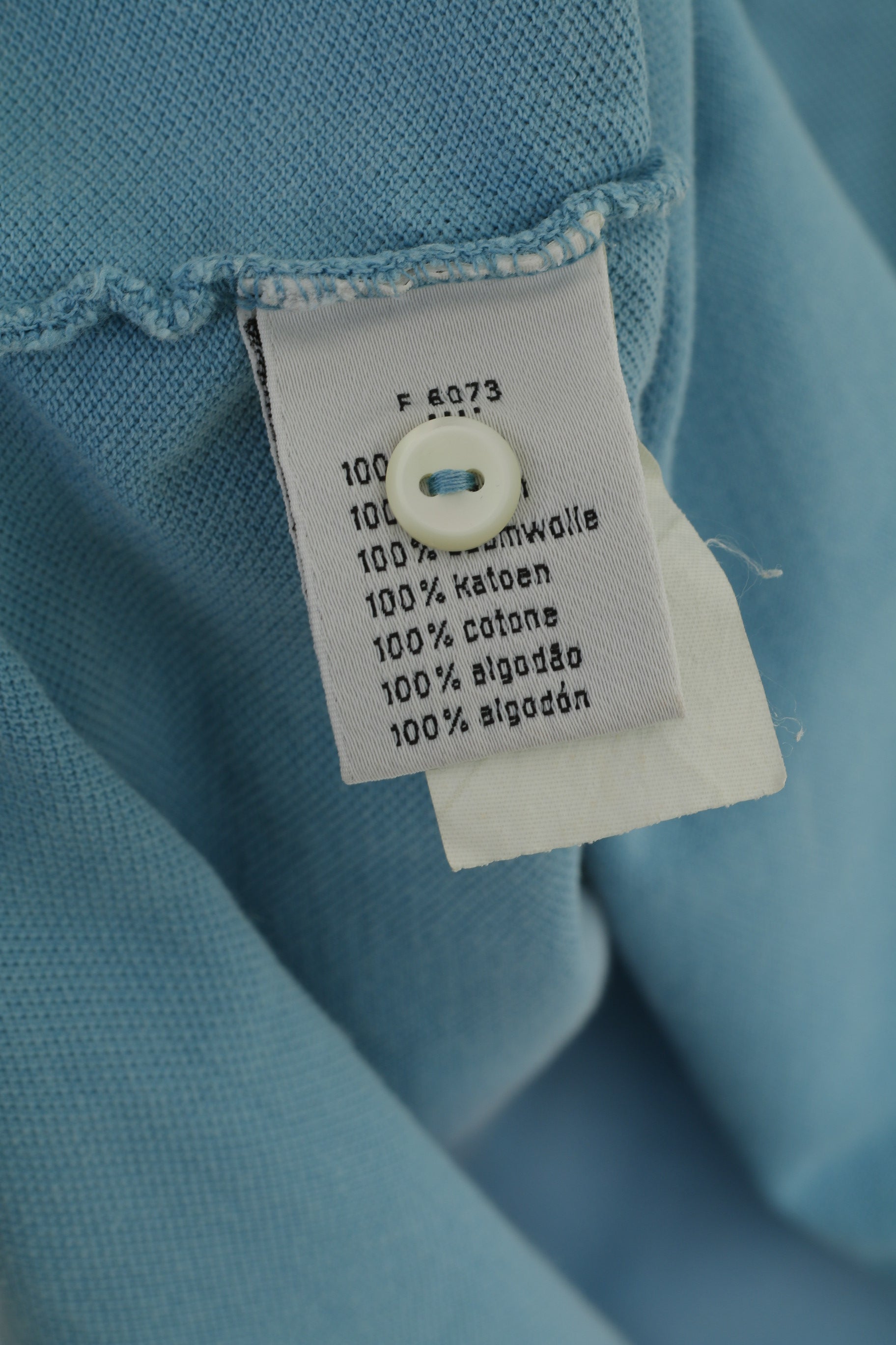 Lacoste Men 4 L Polo Shirt Blue 100% Cotton Vintage Slim Fit Casual Top