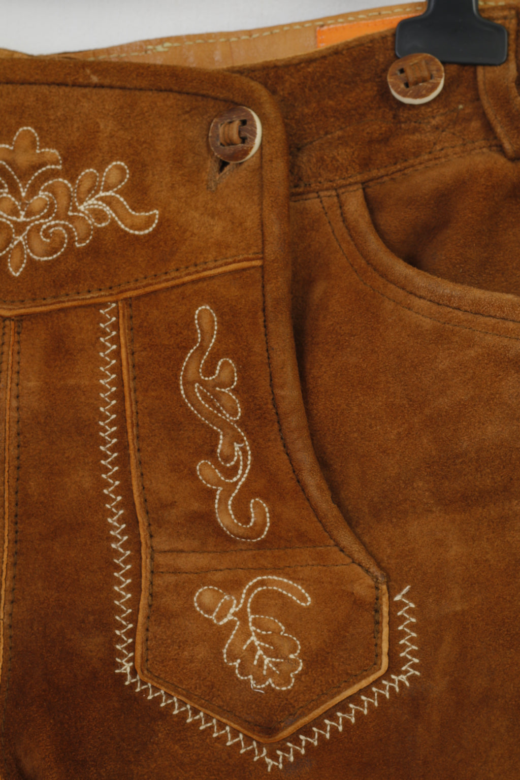 Country Maddox Men 48 Leather Trousers Brown Vintage Tyrol Austria Trachten  Western Cowboy Traditional Emroidered Bottoms Pockets