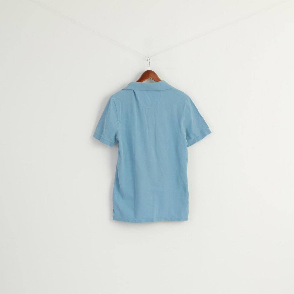 Lacoste Men 4 L Polo Shirt Blue 100% Cotton Vintage Slim Fit Casual Top