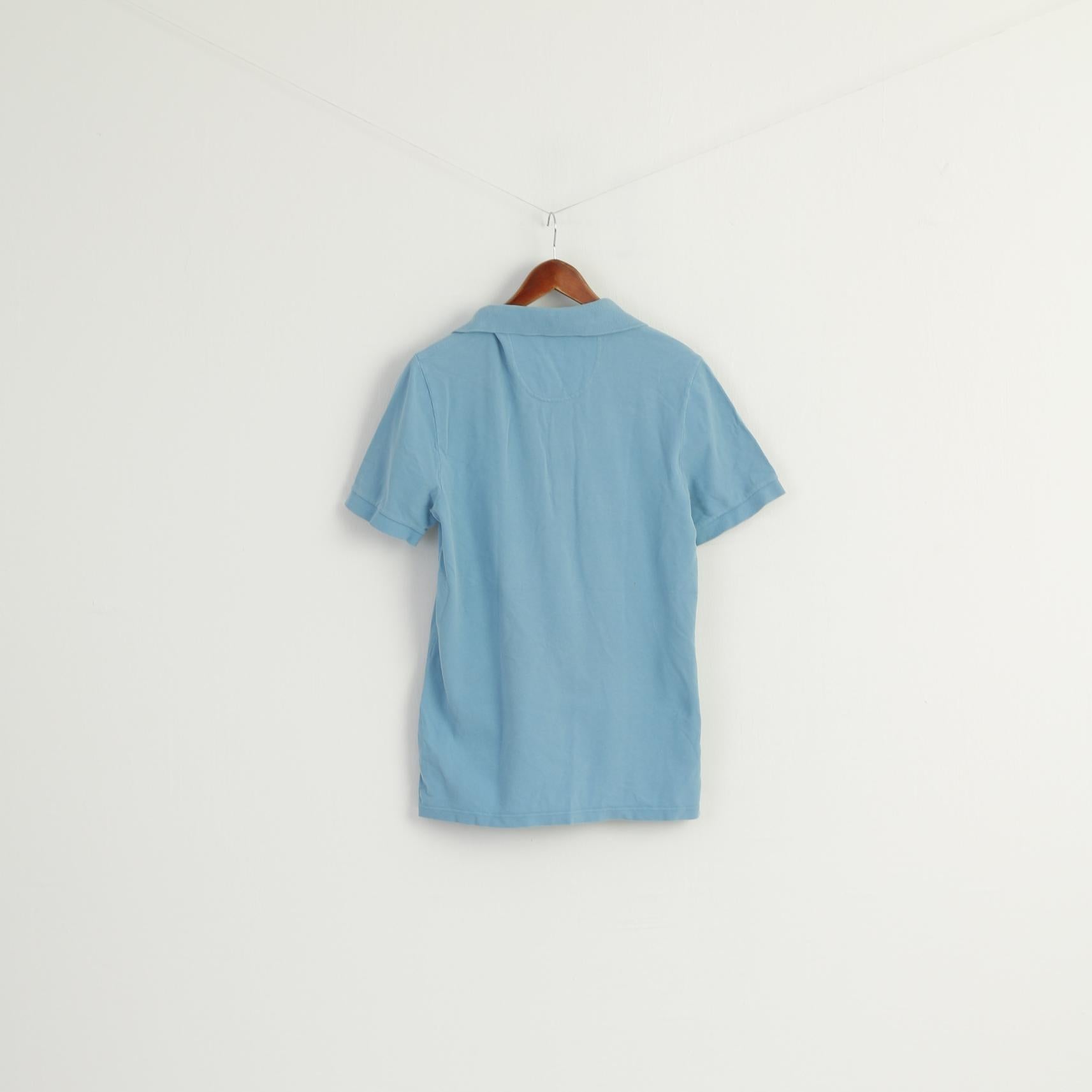 Lacoste Men 4 L Polo Shirt Blue 100% Cotton Vintage Slim Fit Casual Top