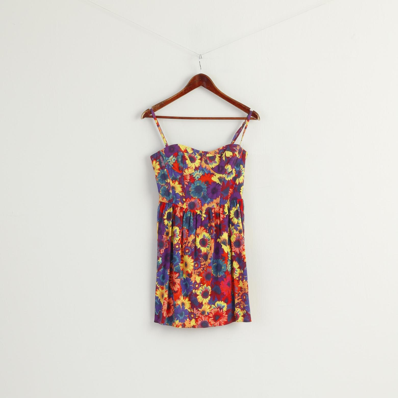 H by Henry Holland Women 10 S Dress Purple Floral Straps Summer Mini