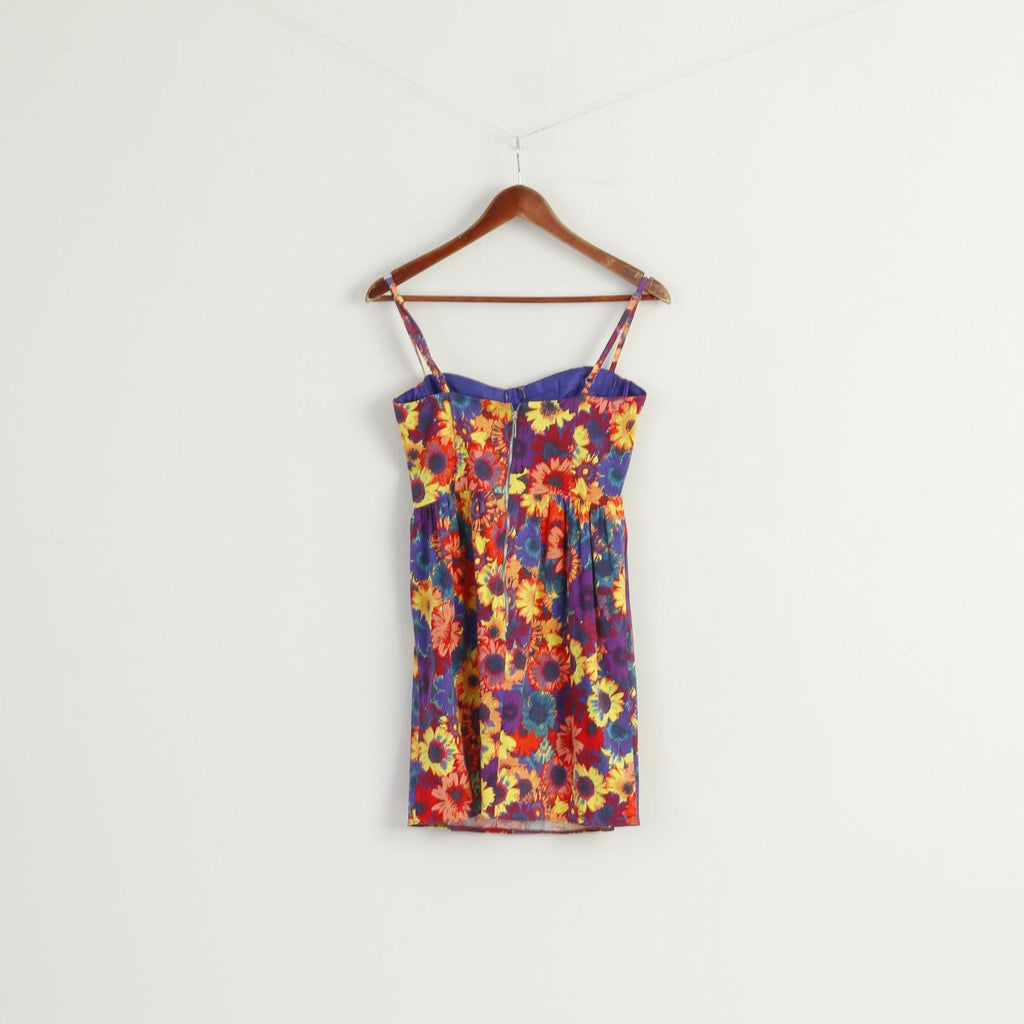 H by Henry Holland Women 10 S Dress Purple Floral Straps Summer Mini