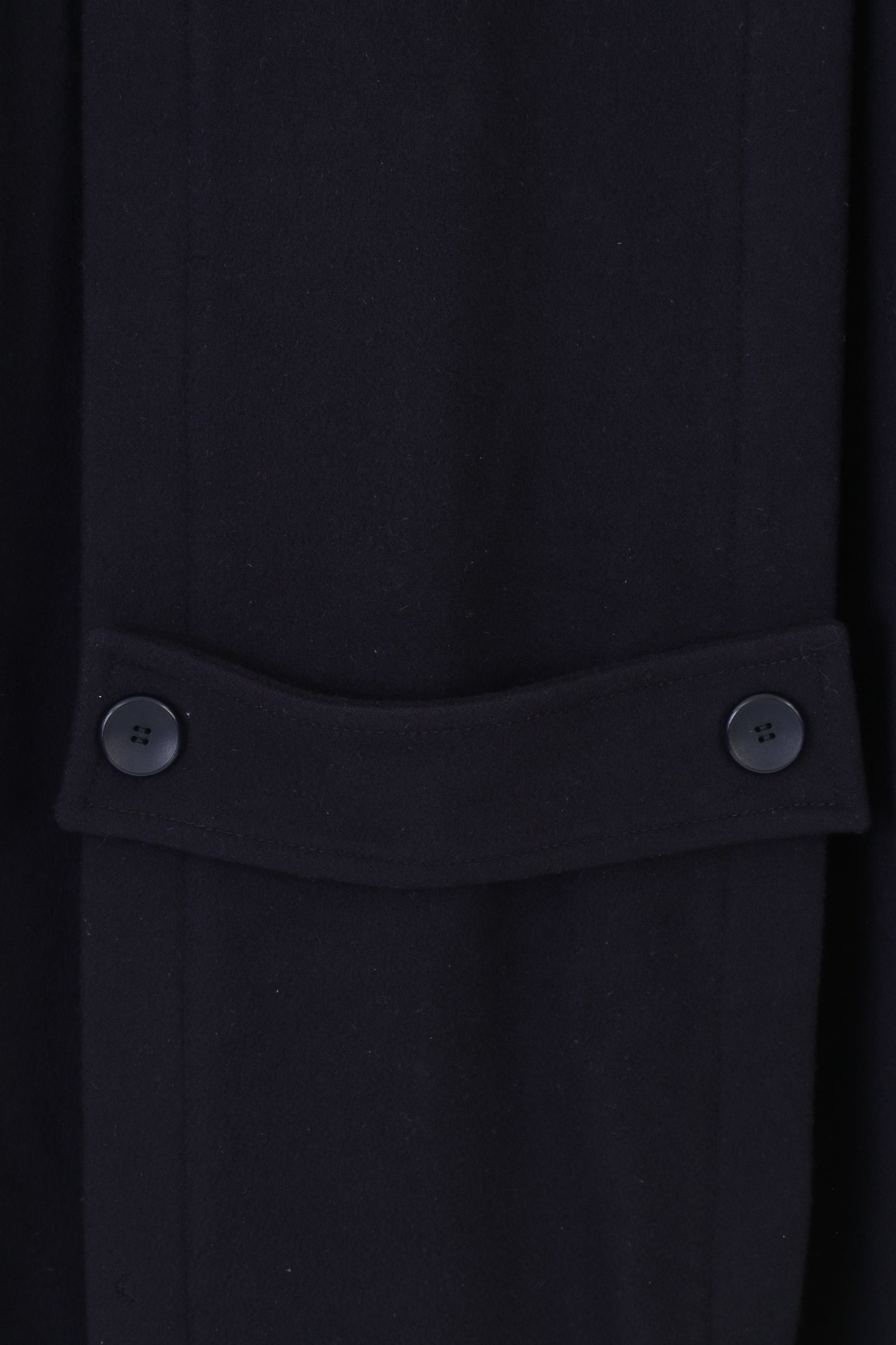 Creation Geissler Woman 42 Coat Wool Navy Breasted Bottoms Winter Vintage