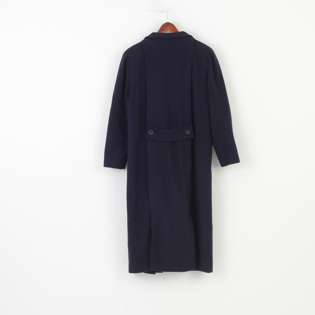 Creation Geissler Woman 42 Coat Wool Navy Breasted Bottoms Winter Vintage