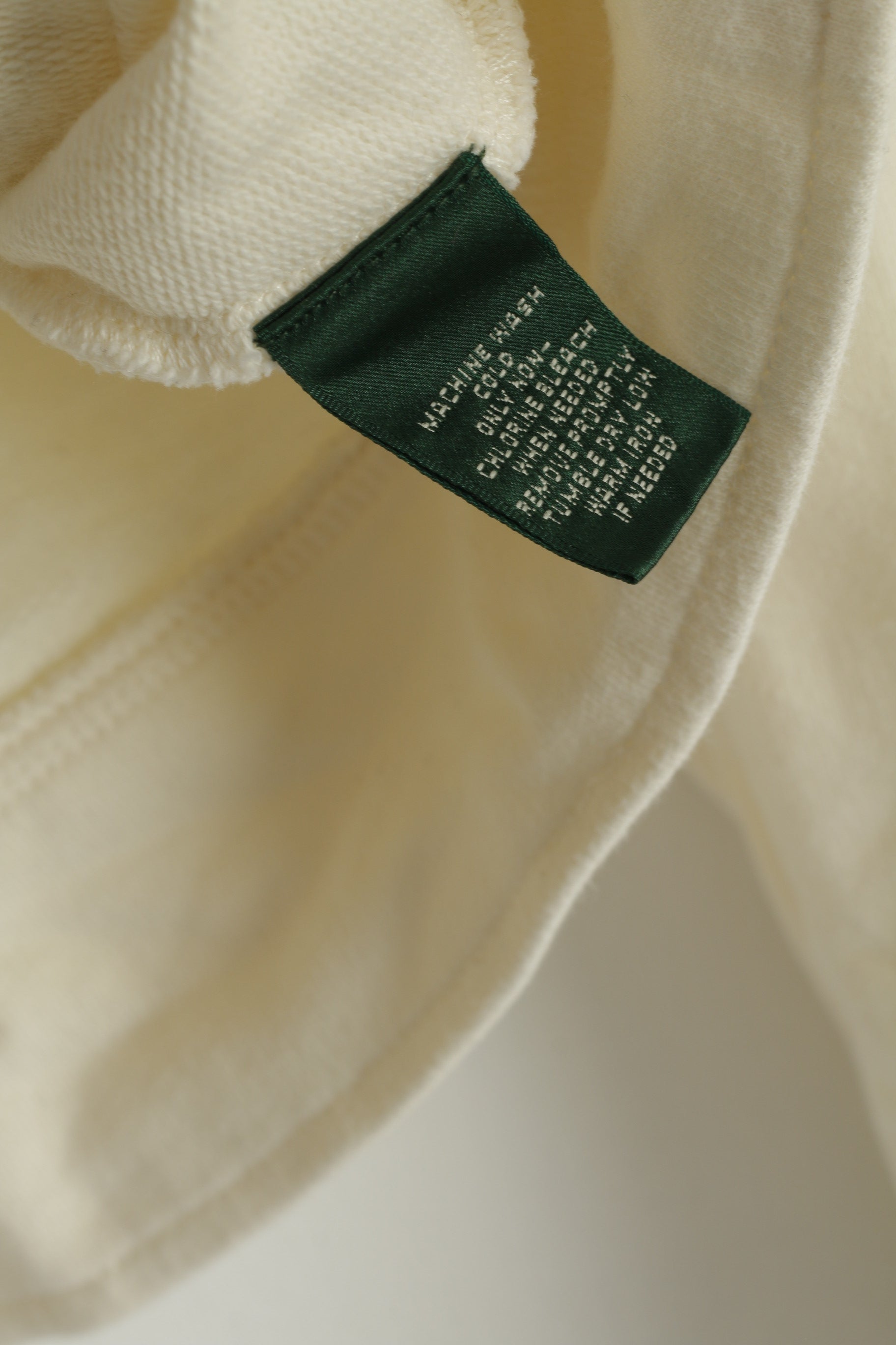 LAUREN Jeans Company Women M Sweatshirt Cream Cotton Buttoned Casual Top