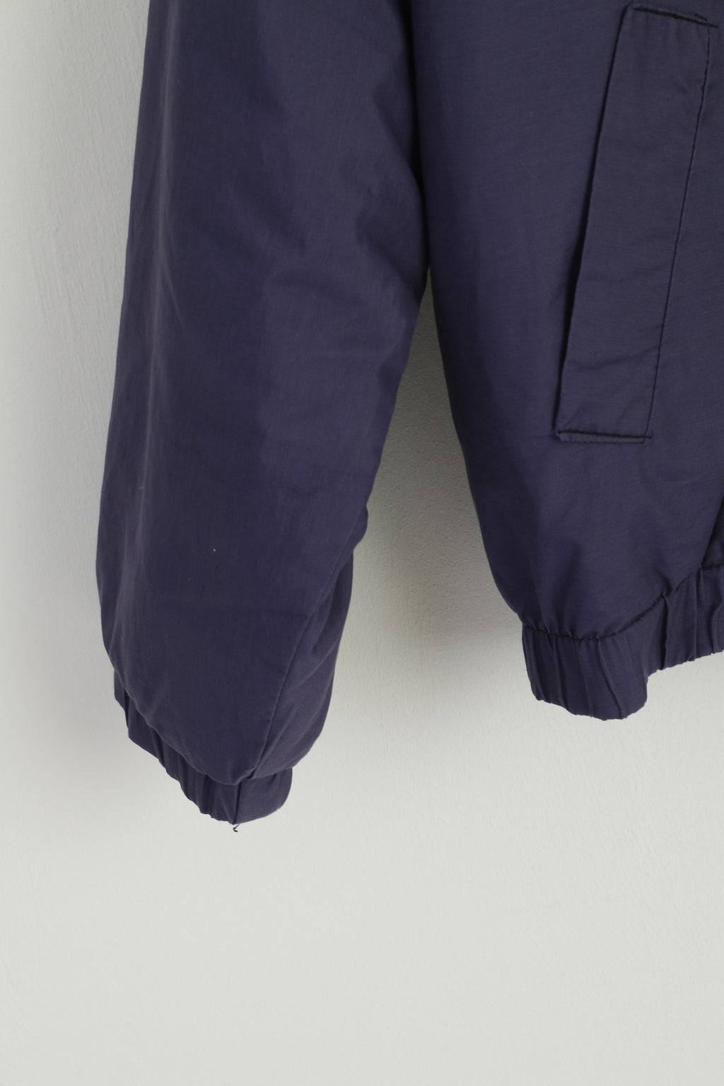 Vintage Men L Bomber Jacket Purple Full Zipper Padded Warm Retro Top