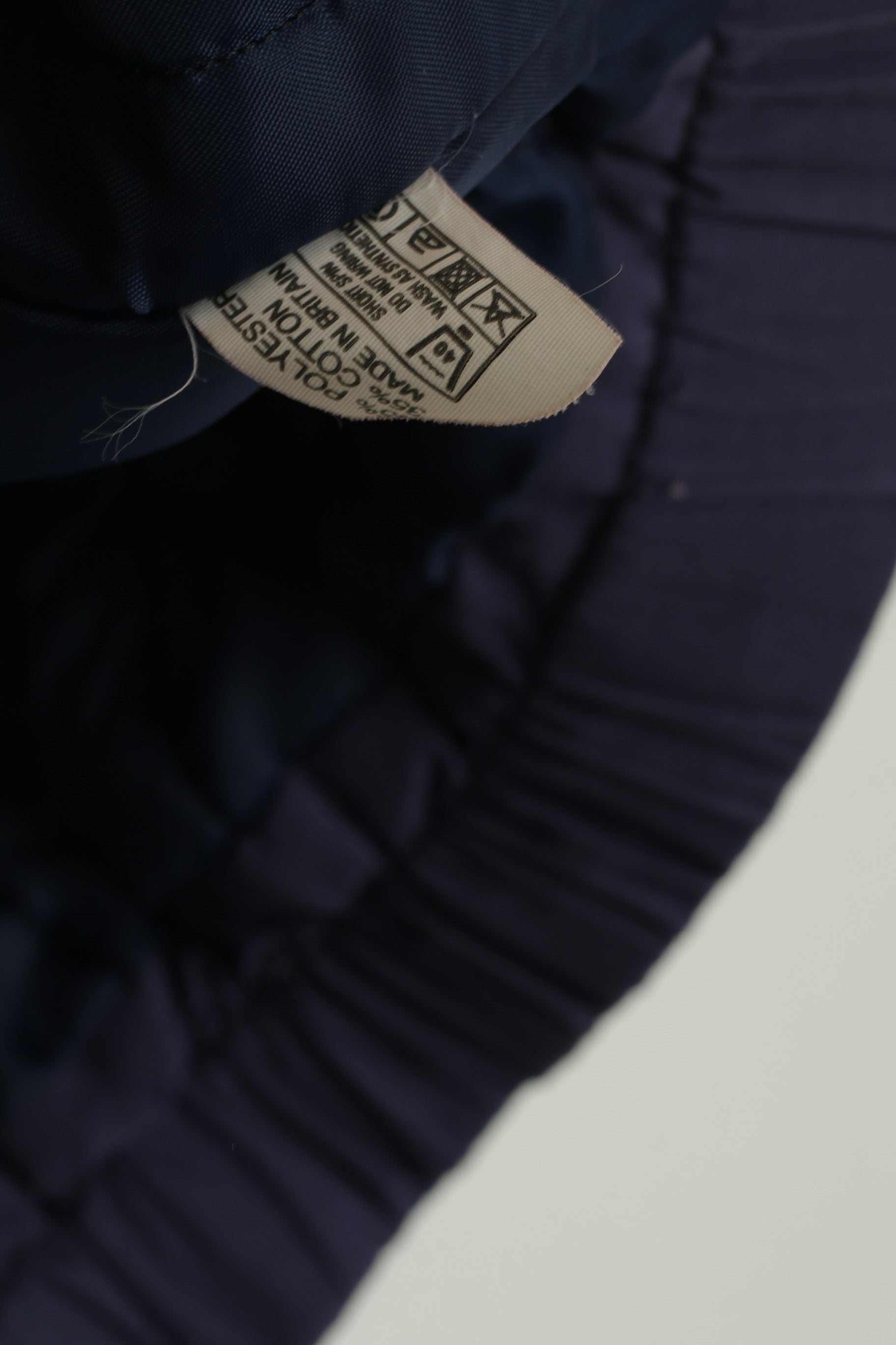 Vintage Men L Bomber Jacket Purple Full Zipper Padded Warm Retro Top