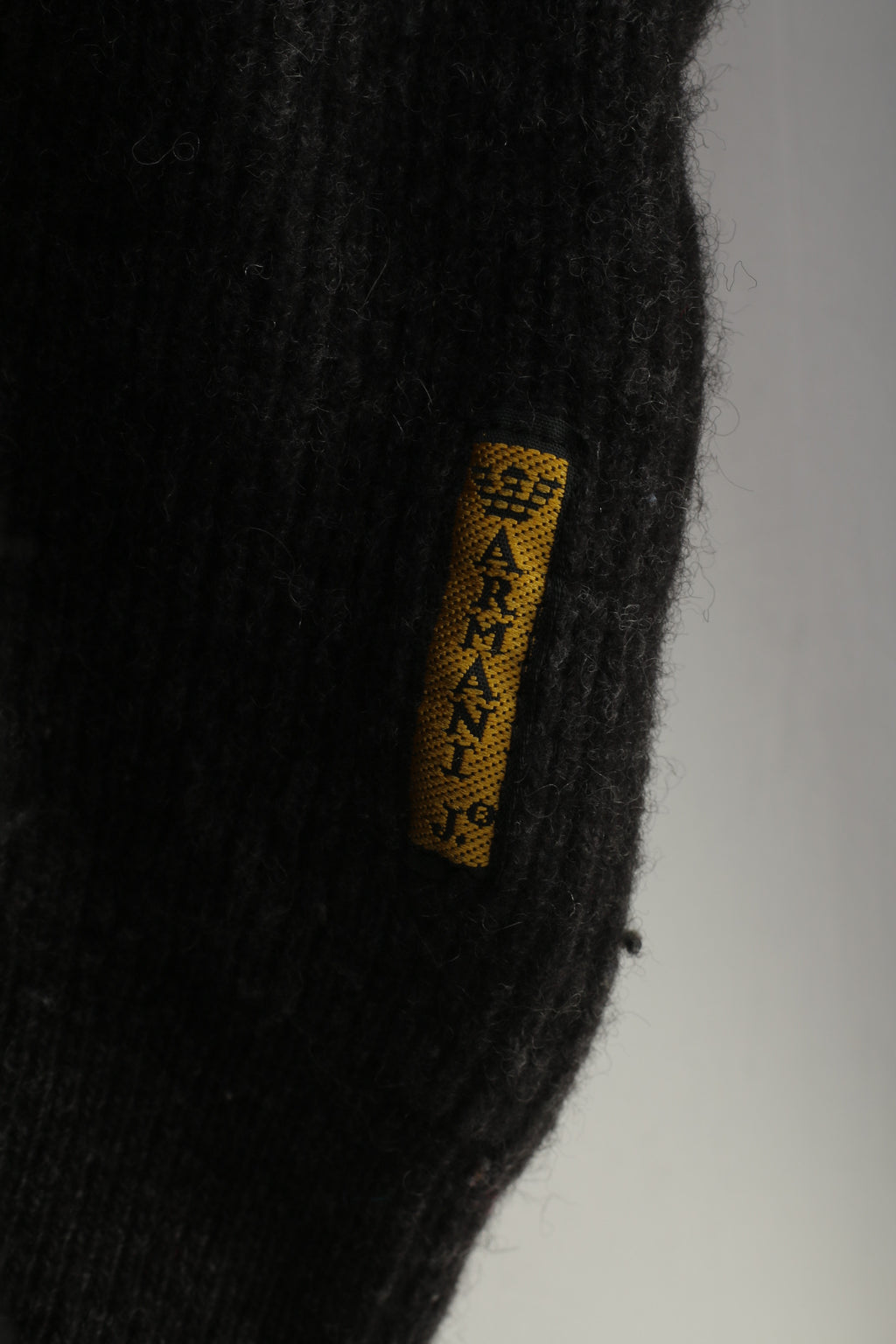 Armani Jeans Men S Jumper Charcoal Made in Italy 1981 V Neck Winter Top