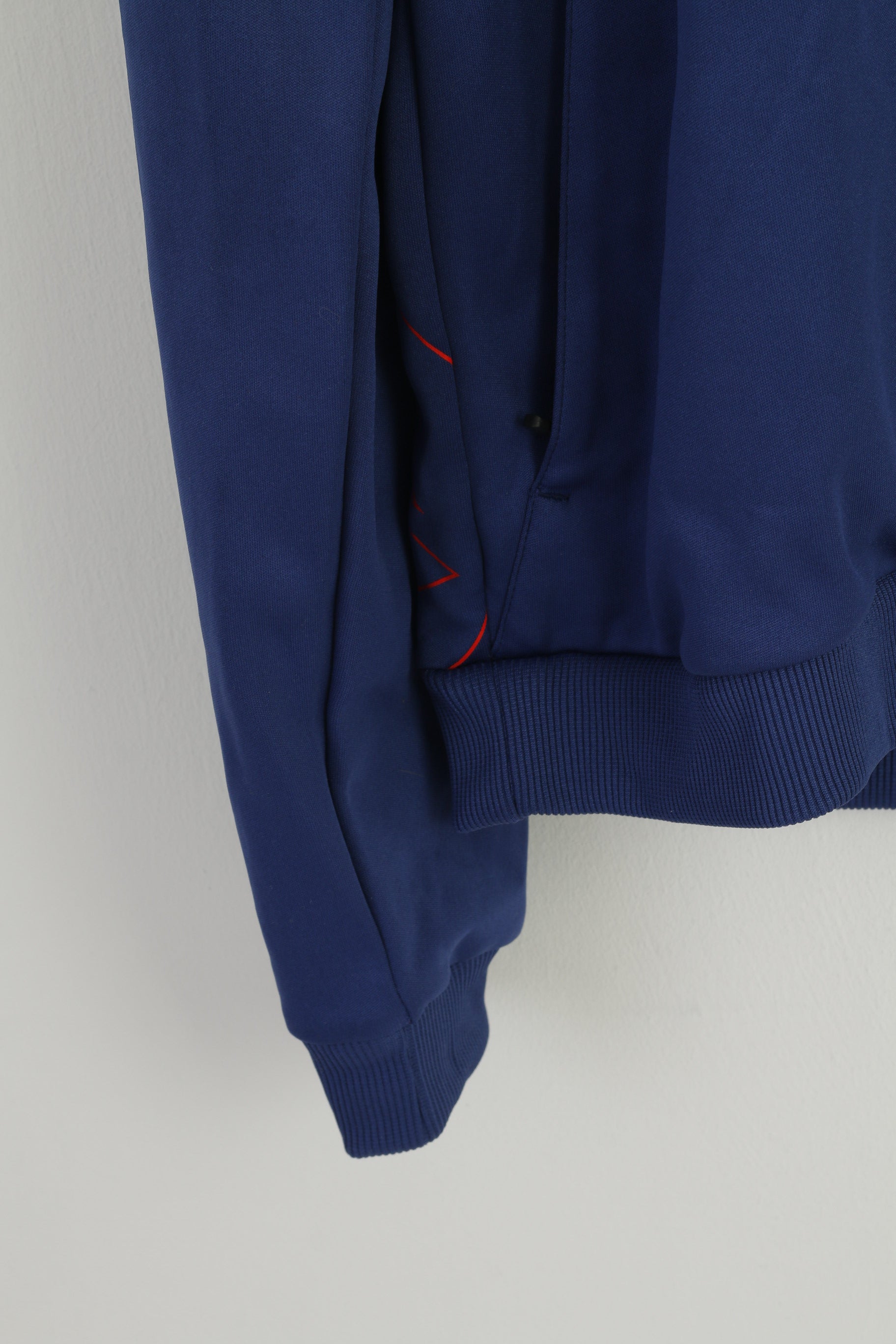 Kempa Men XXL Sweatshirt Blue Shiny Zip Up Sportswear Activewear Track Top