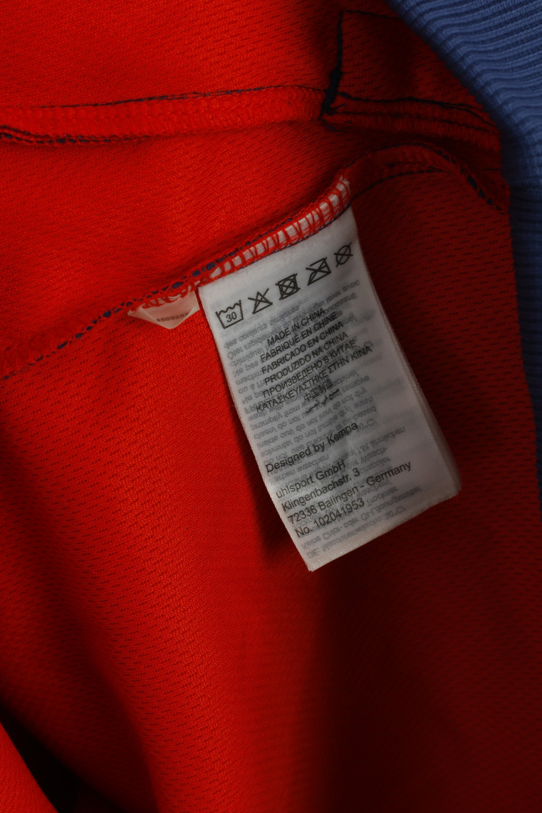 Kempa Men XXL Sweatshirt Blue Shiny Zip Up Sportswear Activewear Track Top