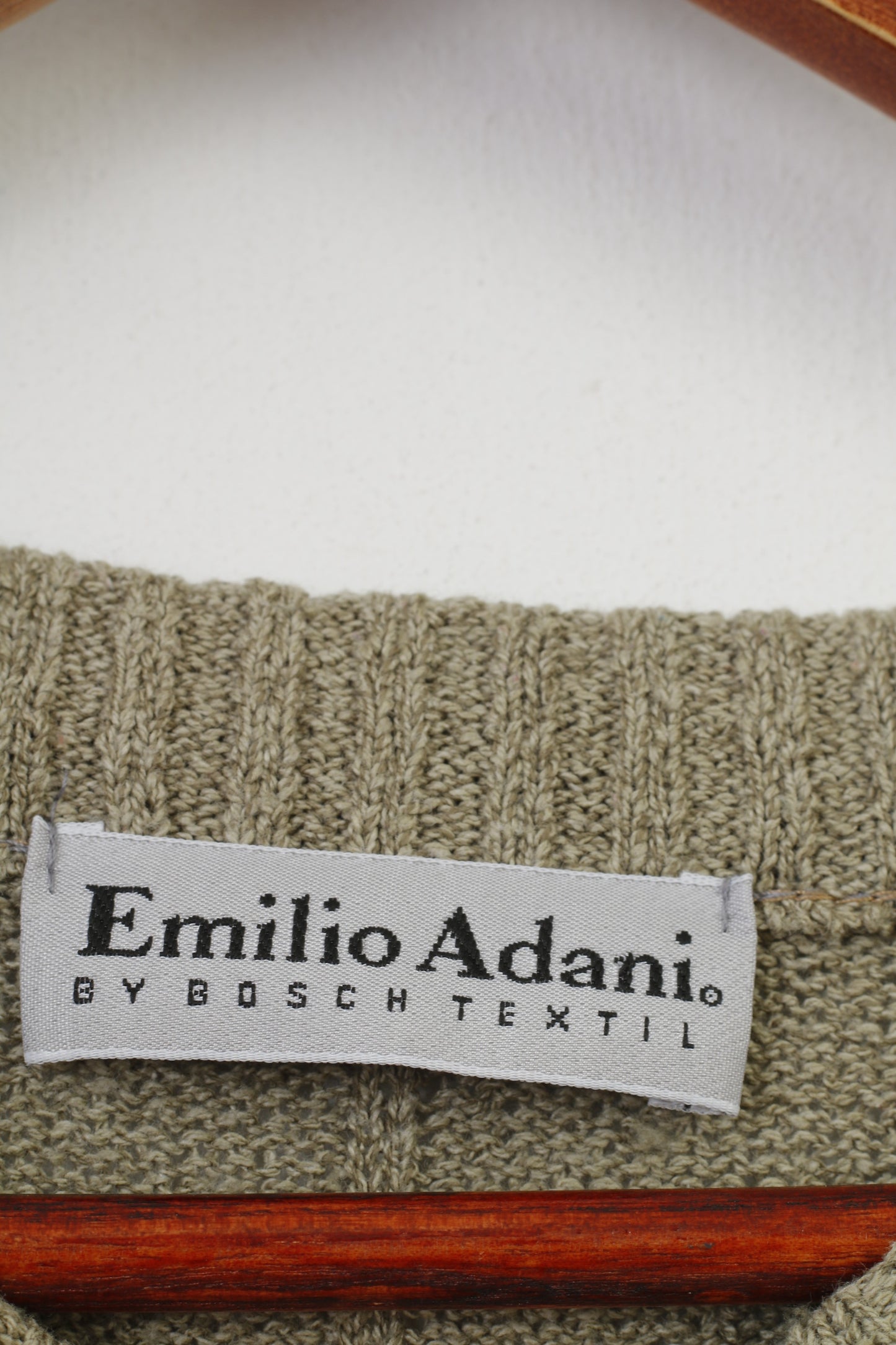 Emilio Adani Uomo 56 XL Maglione Verde Acrilico Scollo a V Top Vintage