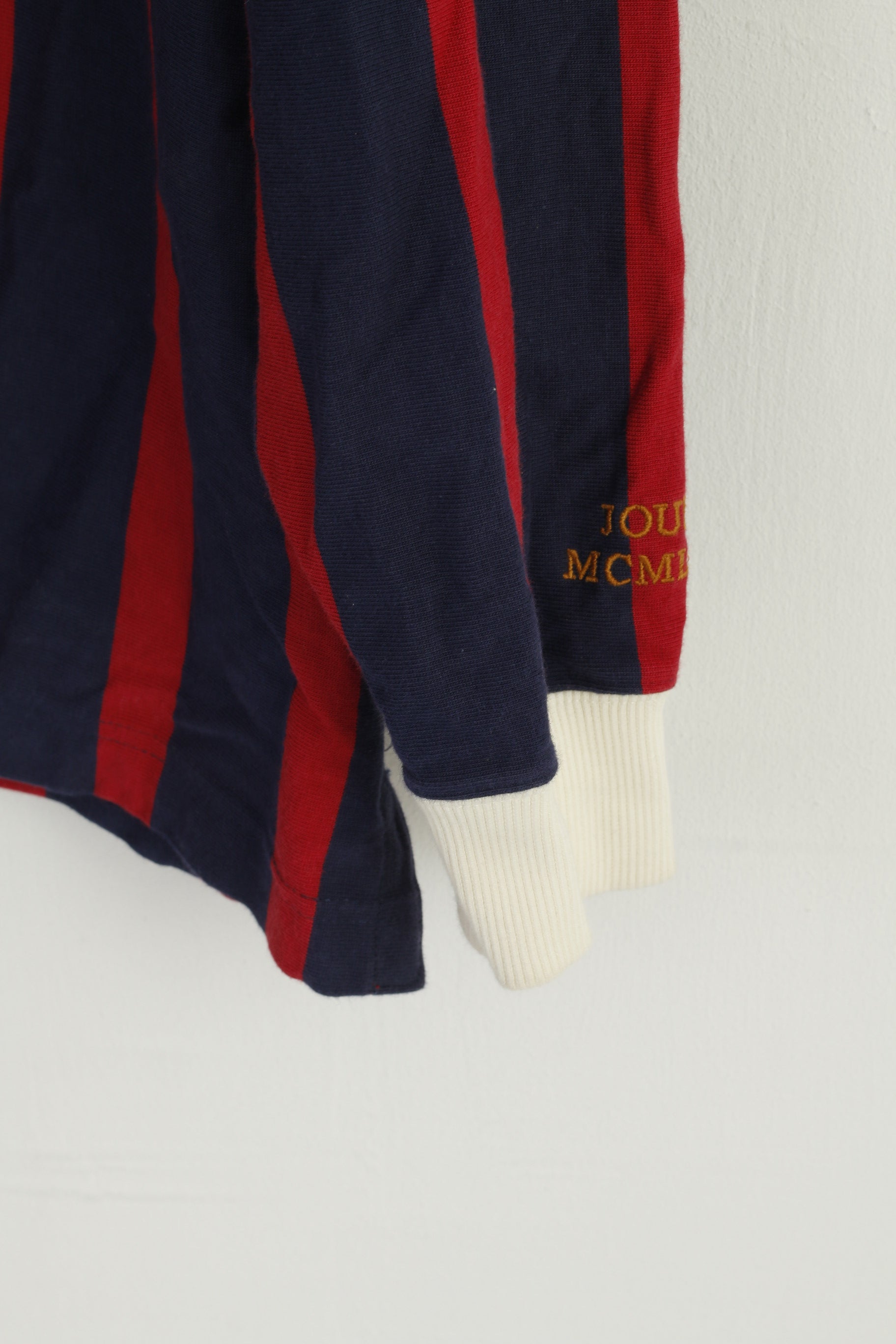 JOULES Men XL Polo Shirt Navy Striped England Rugby Club Long Sleeve Top