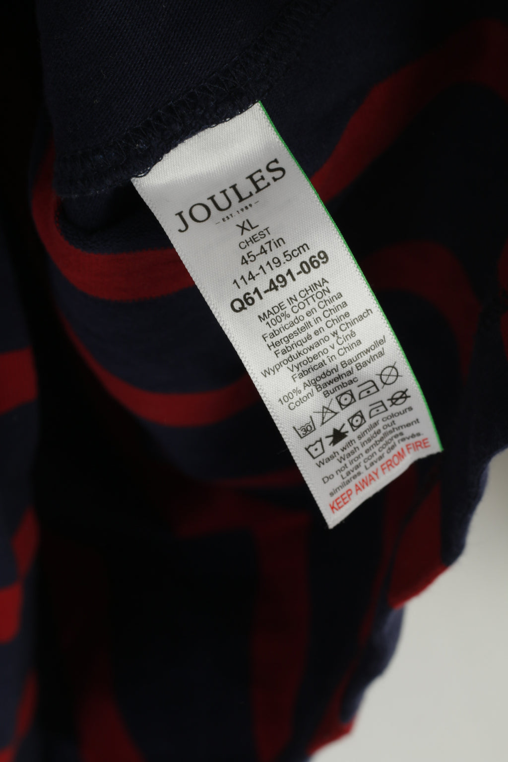 JOULES Men XL Polo Shirt Navy Striped England Rugby Club Long Sleeve Top