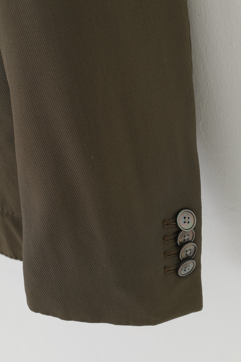 Hugo Boss Men 42 52 Blazer  Khaki Wool Super 110 Breasted Jacket Top