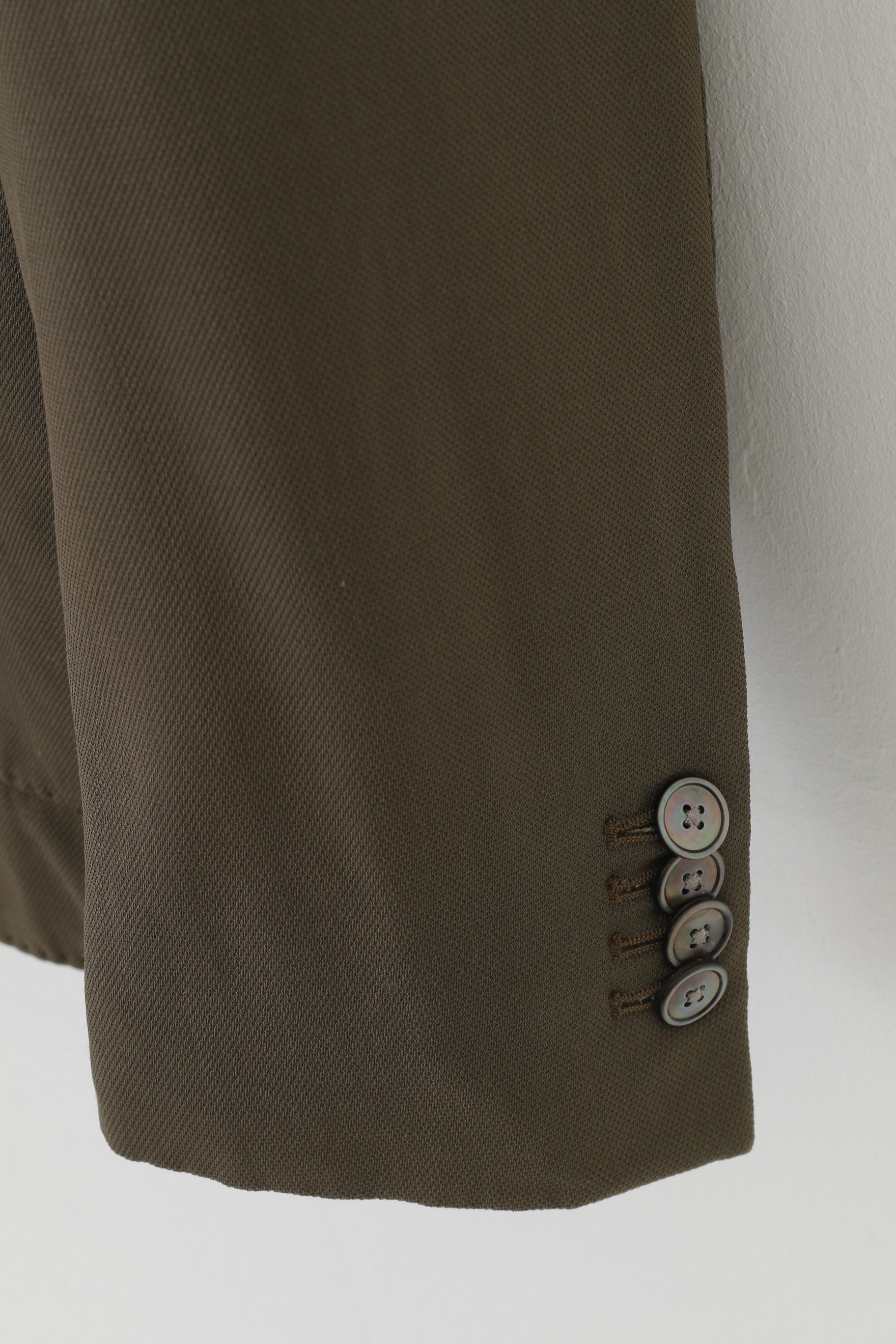 Hugo Boss Men 42 52 Blazer  Khaki Wool Super 110 Breasted Jacket Top