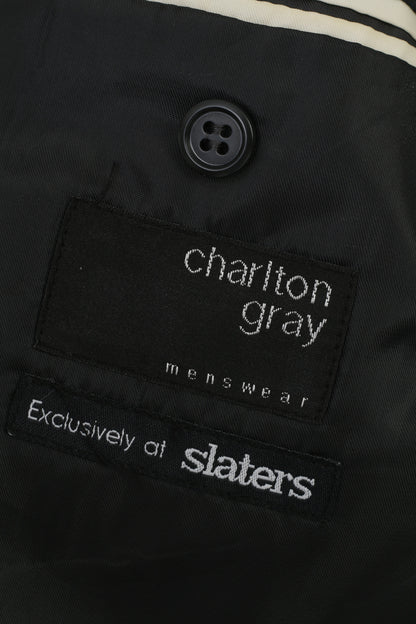 Charlton Grey Men 38 Blazer Gris Breasted Exclusivement chez Slaters Mens Wear Jacket Top