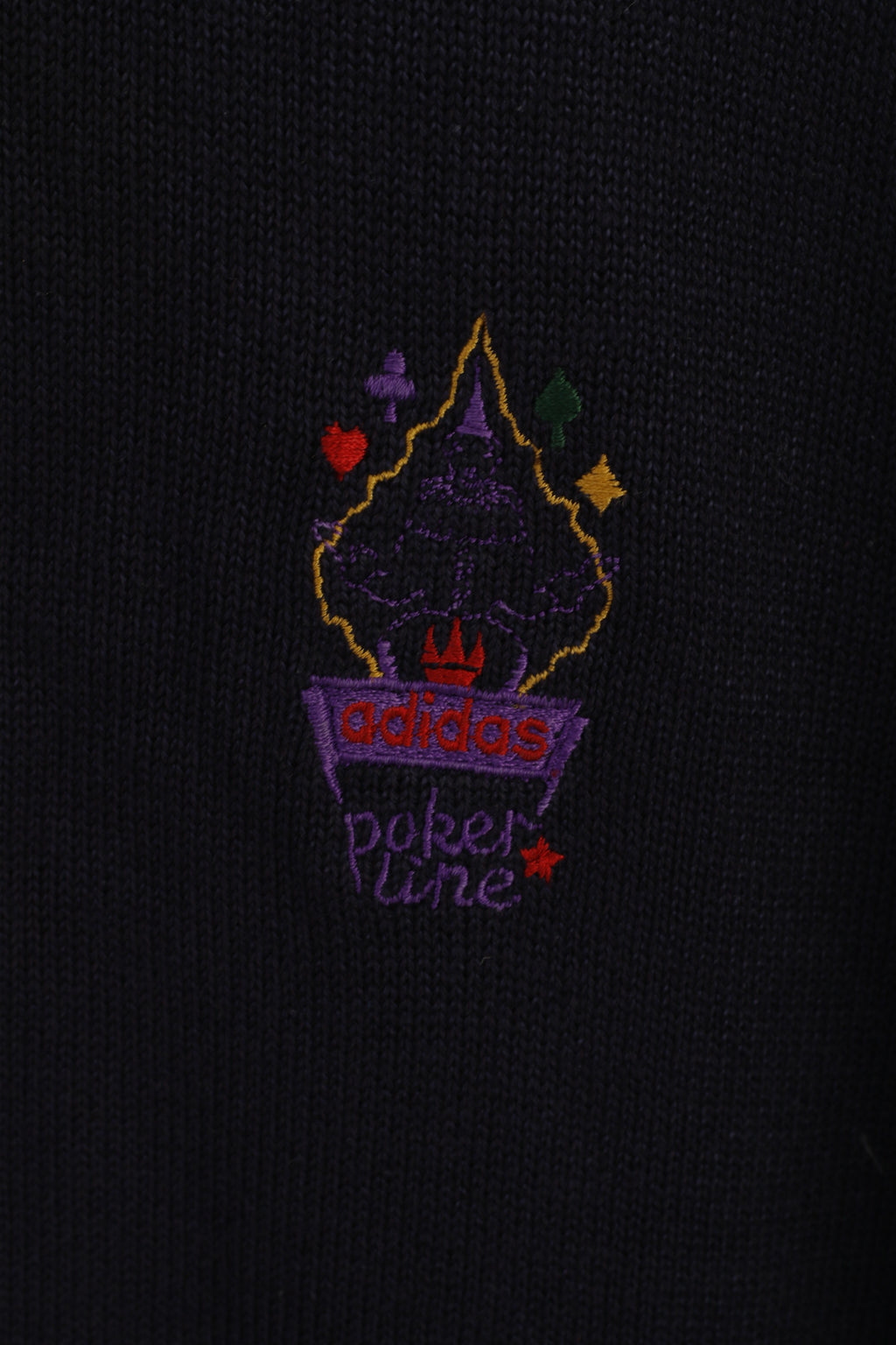 Adidas Men L Jumper Navy Cotton Poker Line Vintage Classic Retro Sweater