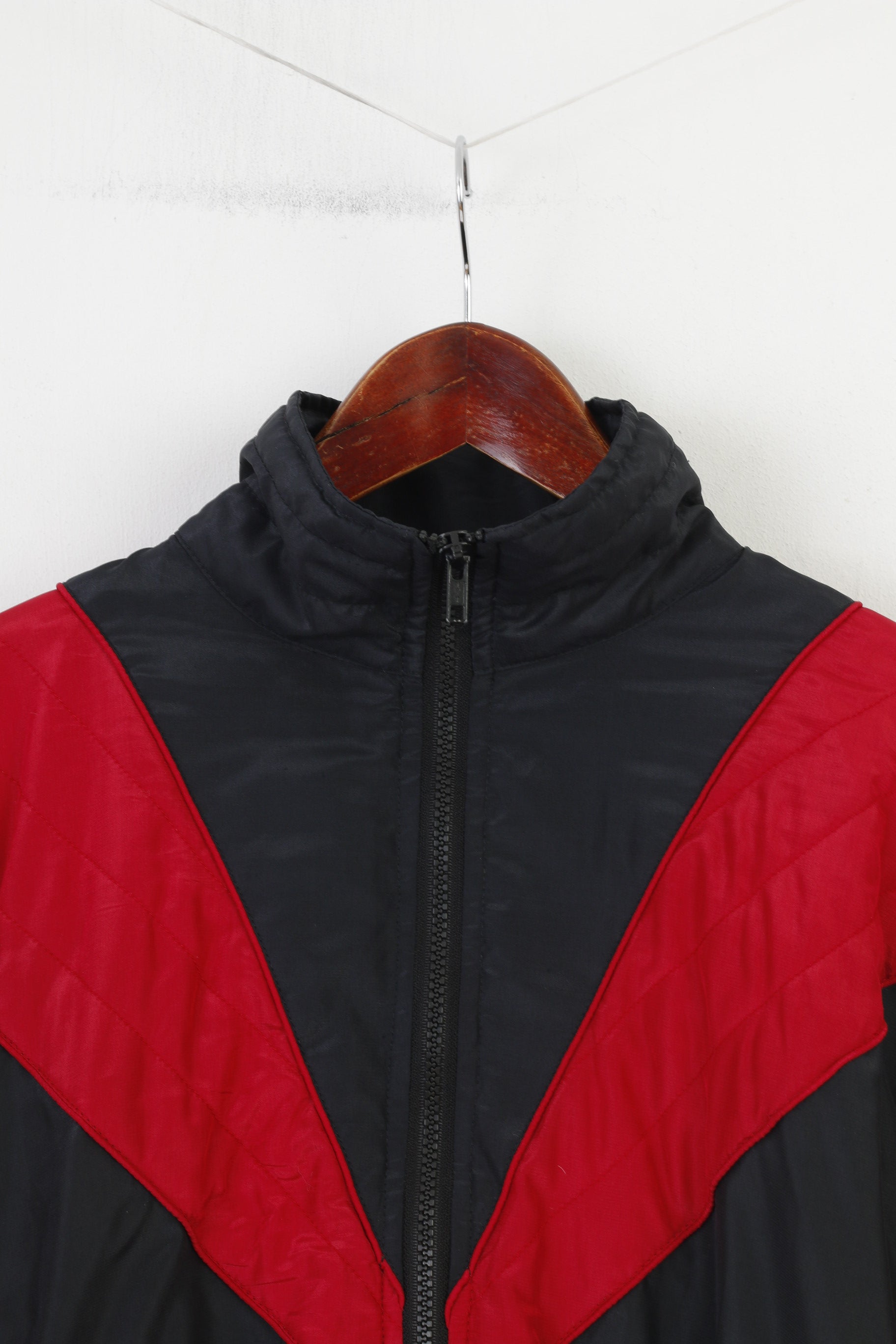 Place Men M Veste Vintage Fermeture Éclair Complète Manches Amovibles Col Bordeaux Haut