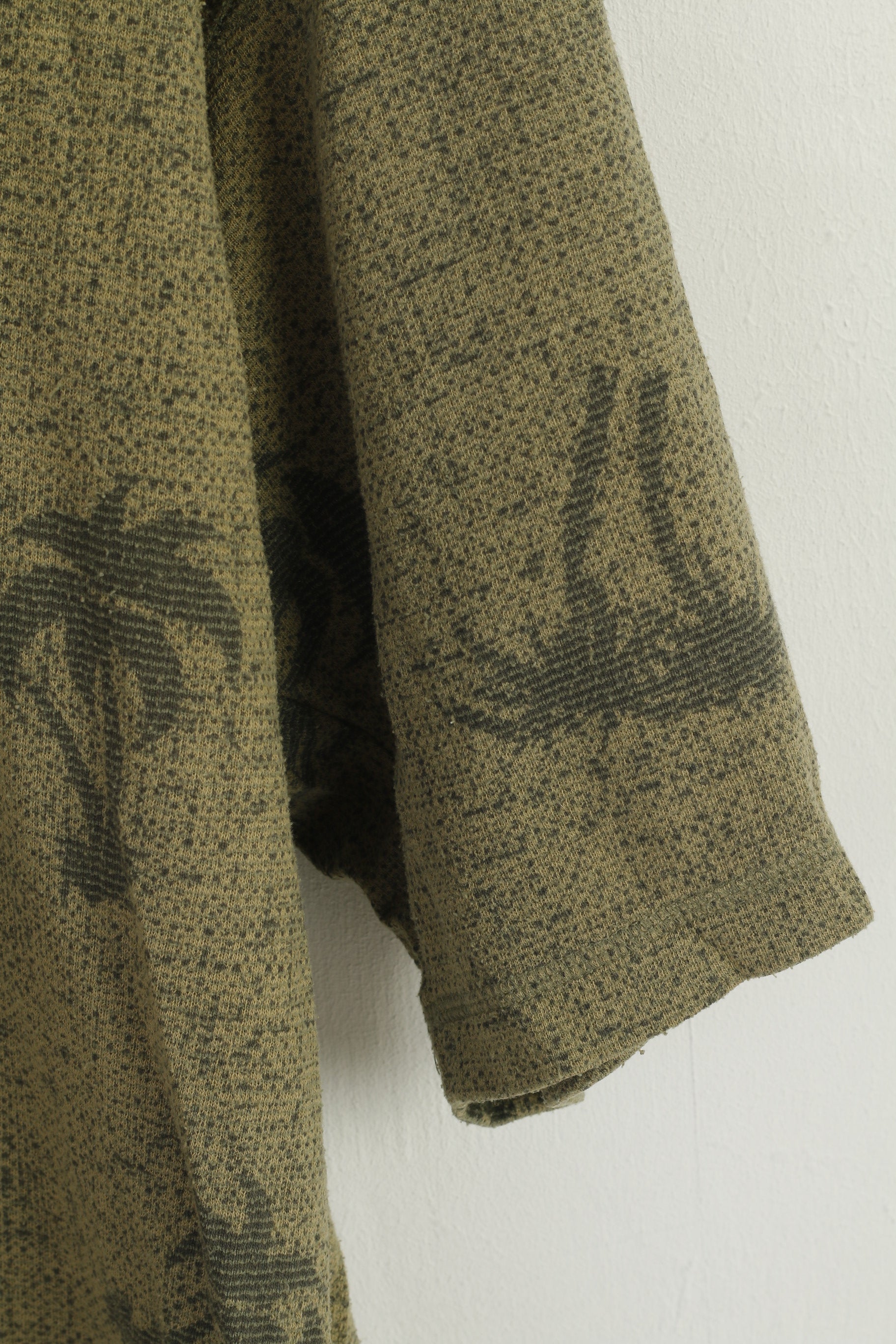 Columbia GRT Men L Polo Shirt Green Palms Print Sportswear Oversize Top