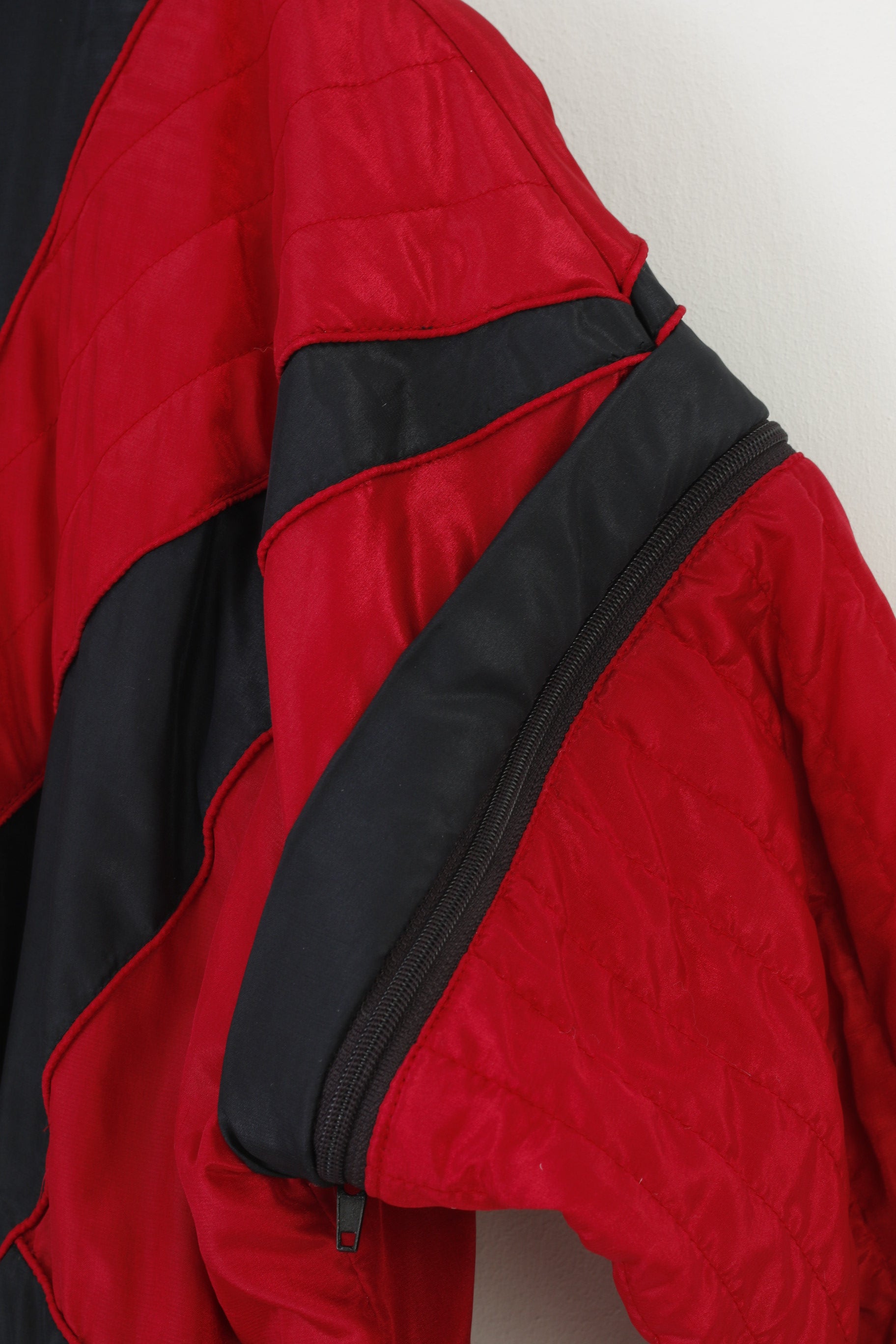 Place Men M Veste Vintage Fermeture Éclair Complète Manches Amovibles Col Bordeaux Haut