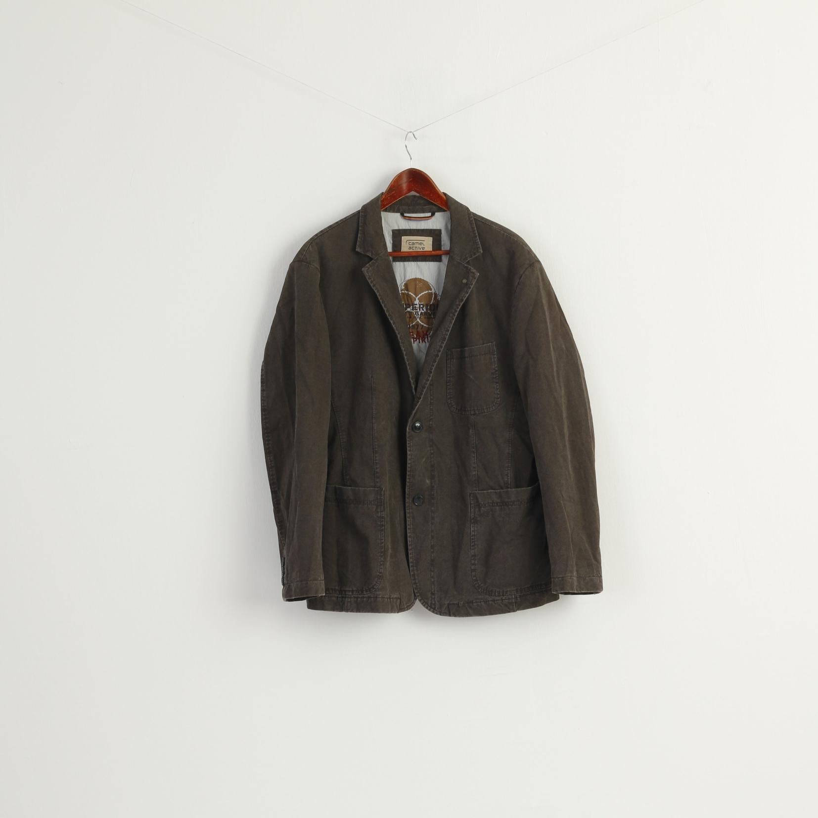Camel Active Men 26 XL Blazer Brown Cotton Superior Vintage Sport Jacket